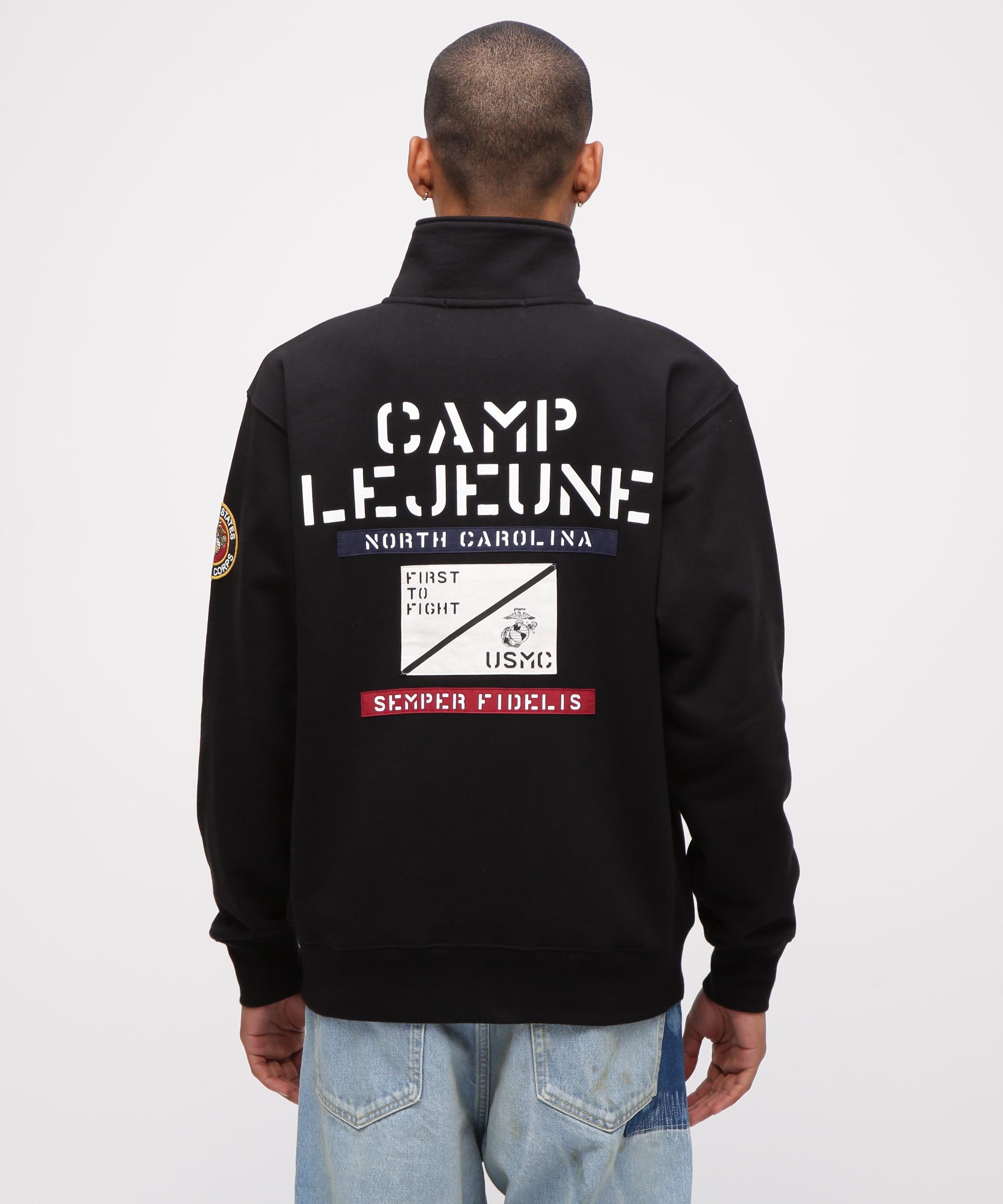 《直営店限定》CAMP LEJEUNE PATCHED STAND ZIP SWEAT ブラック