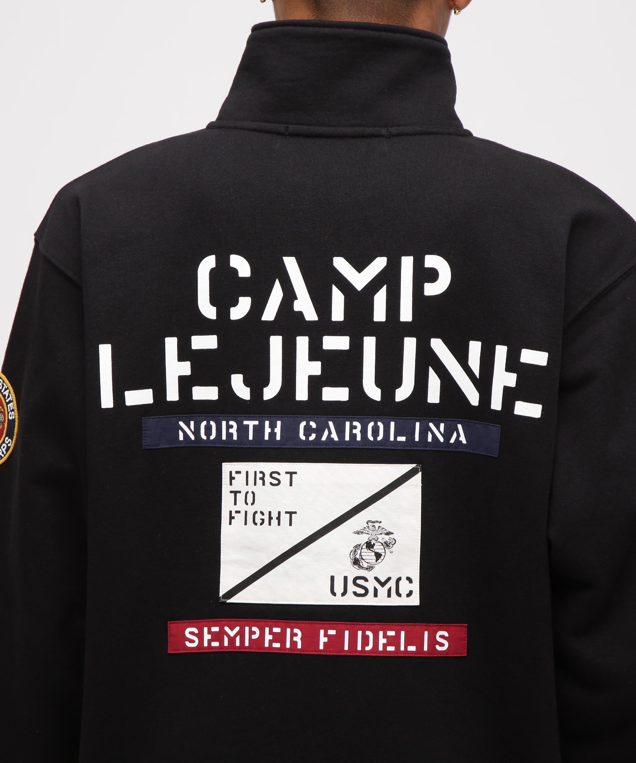 《直営店限定》CAMP LEJEUNE PATCHED STAND ZIP SWEAT ブラック