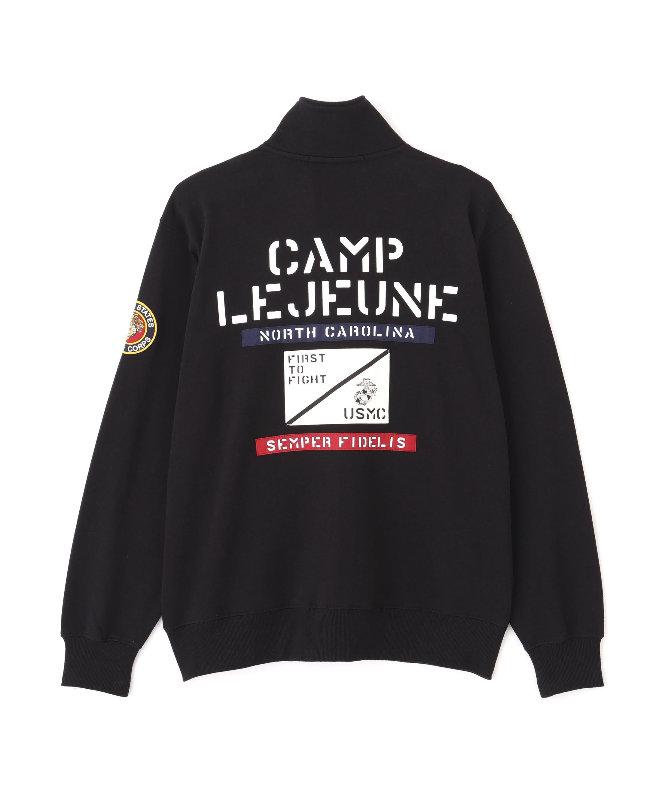 《直営店限定》CAMP LEJEUNE PATCHED STAND ZIP SWEAT ブラック
