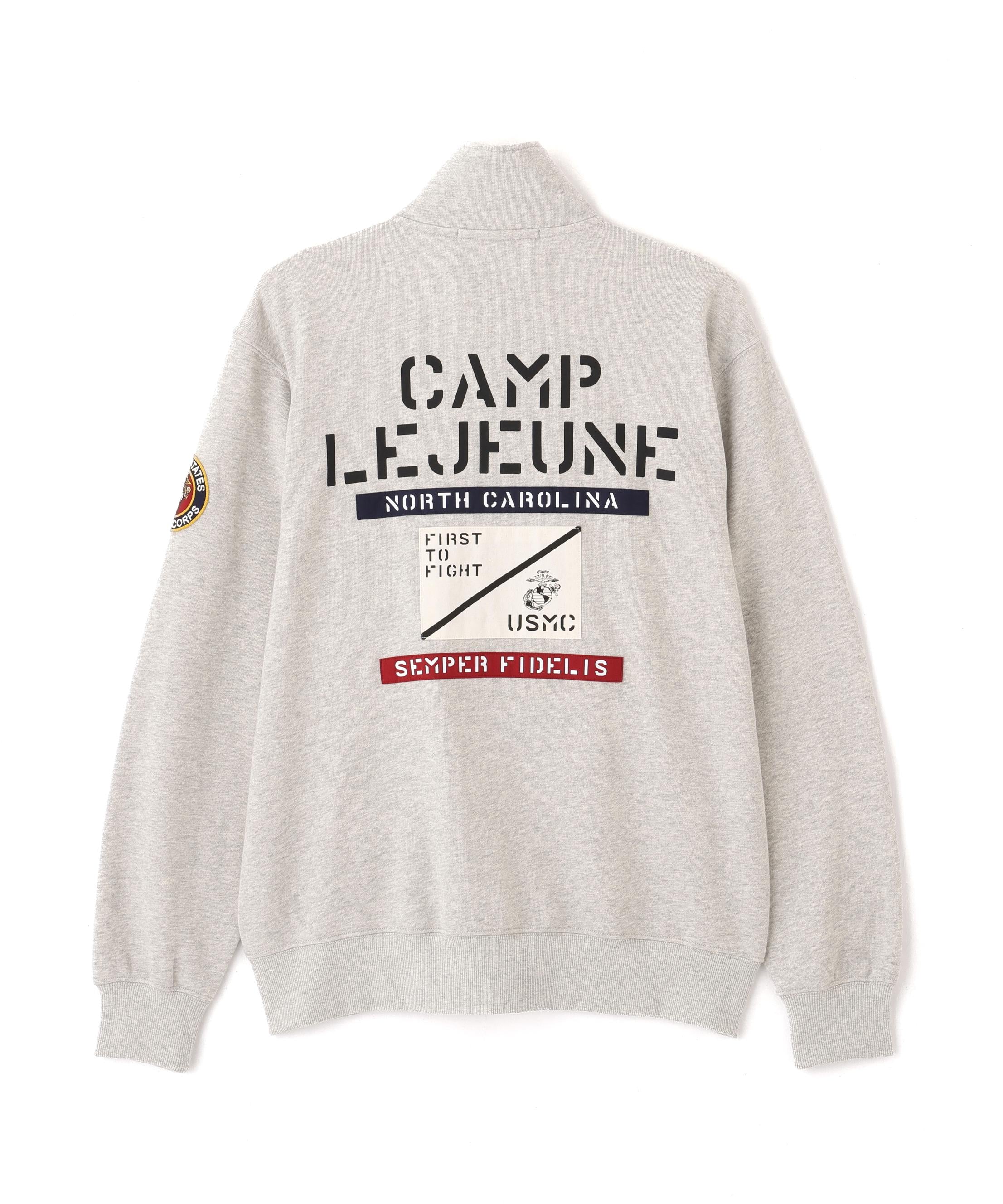 《直営店限定》CAMP LEJEUNE PATCHED STAND ZIP SWEAT グレー