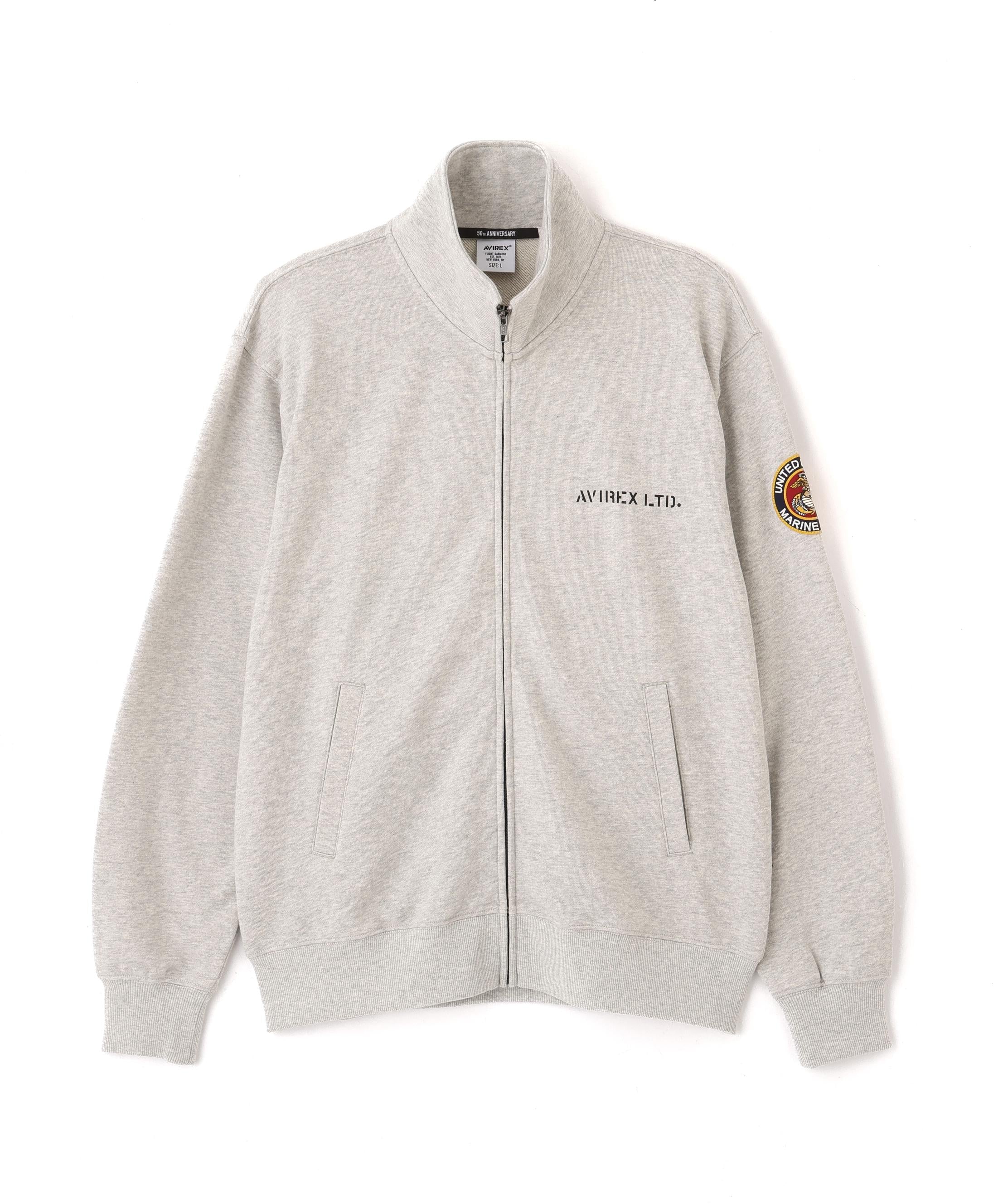 《直営店限定》CAMP LEJEUNE PATCHED STAND ZIP SWEAT グレー