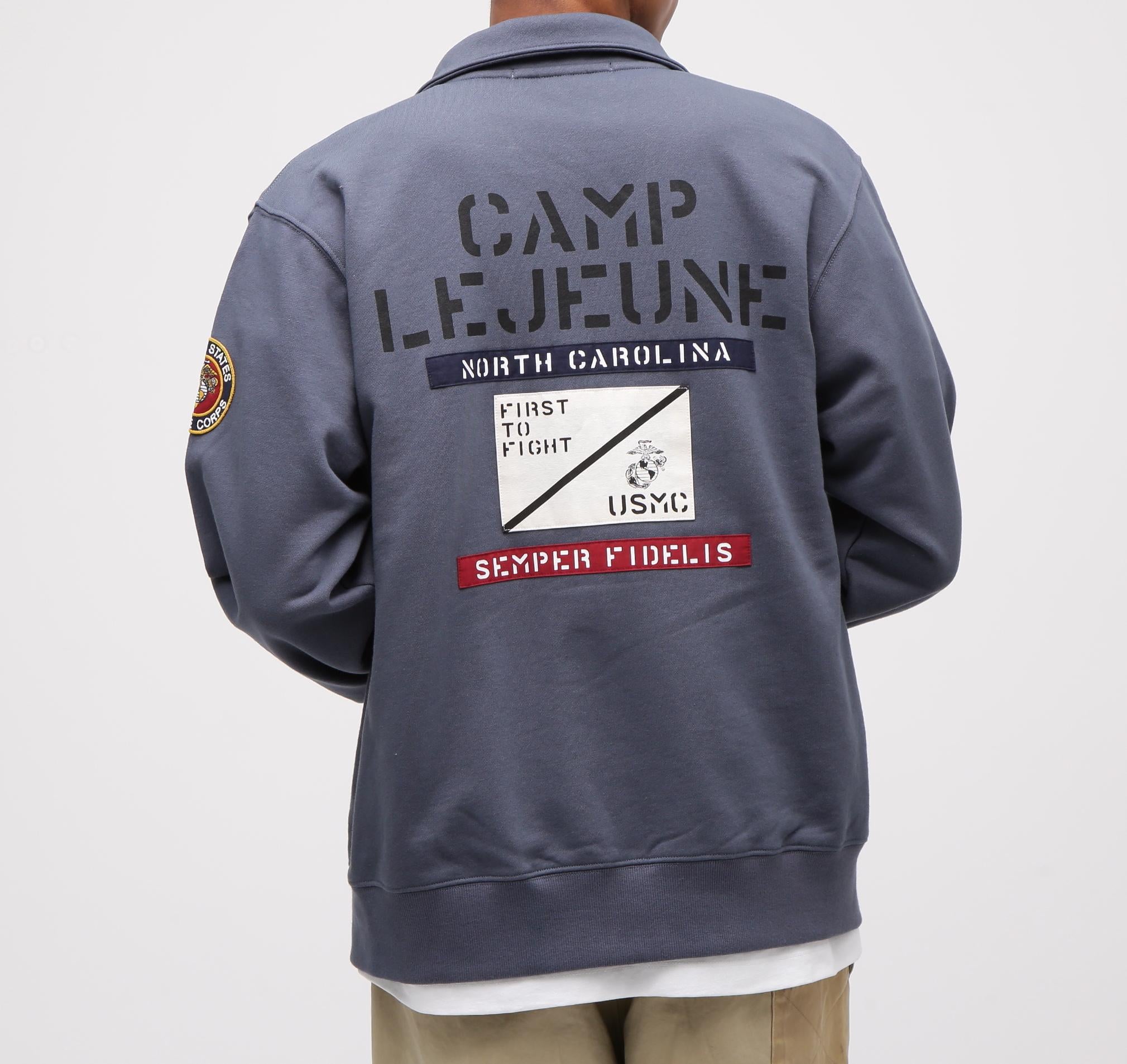 《直営店限定》CAMP LEJEUNE PATCHED STAND ZIP SWEAT ブルーグレー5