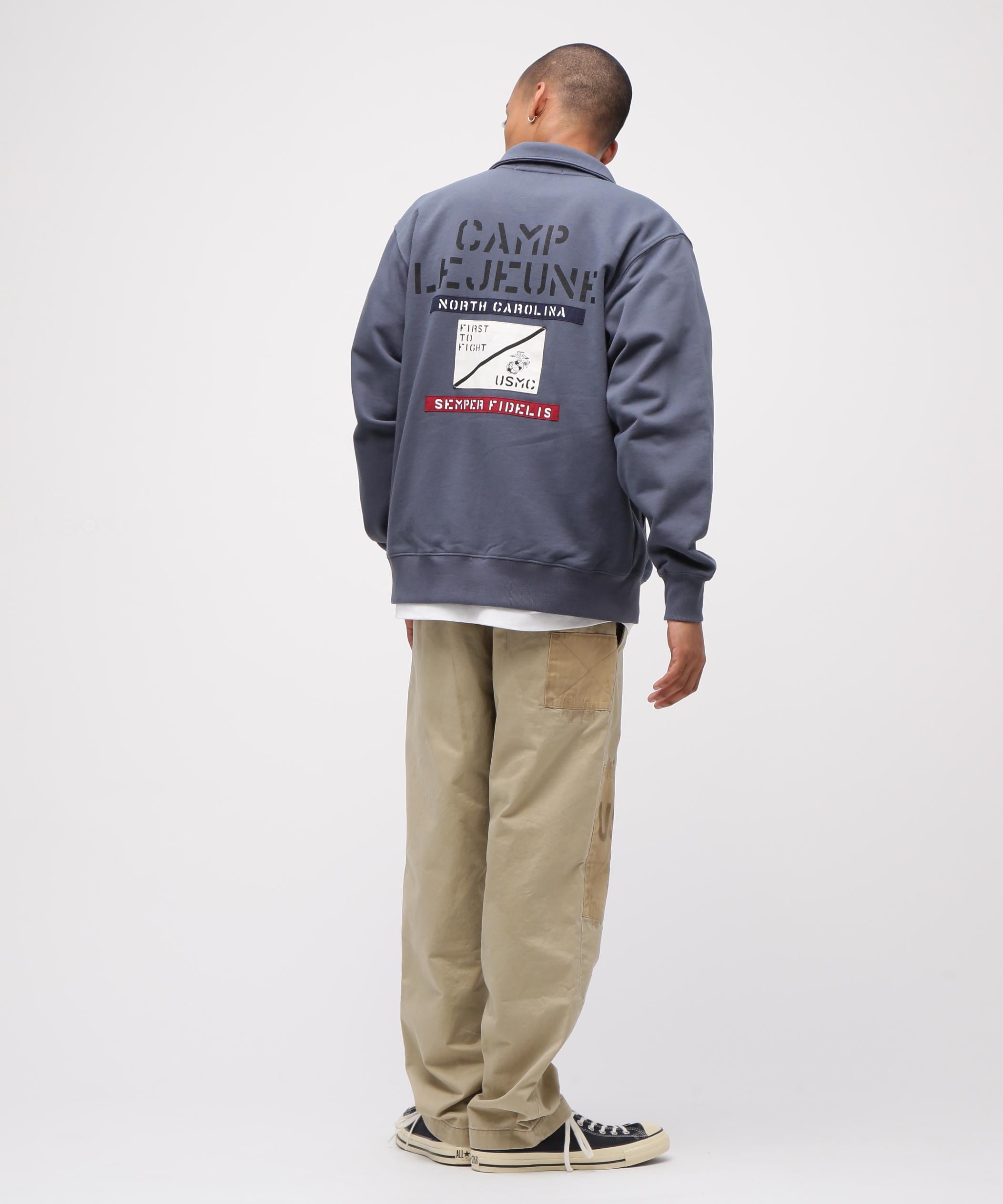 《直営店限定》CAMP LEJEUNE PATCHED STAND ZIP SWEAT ブルーグレー5