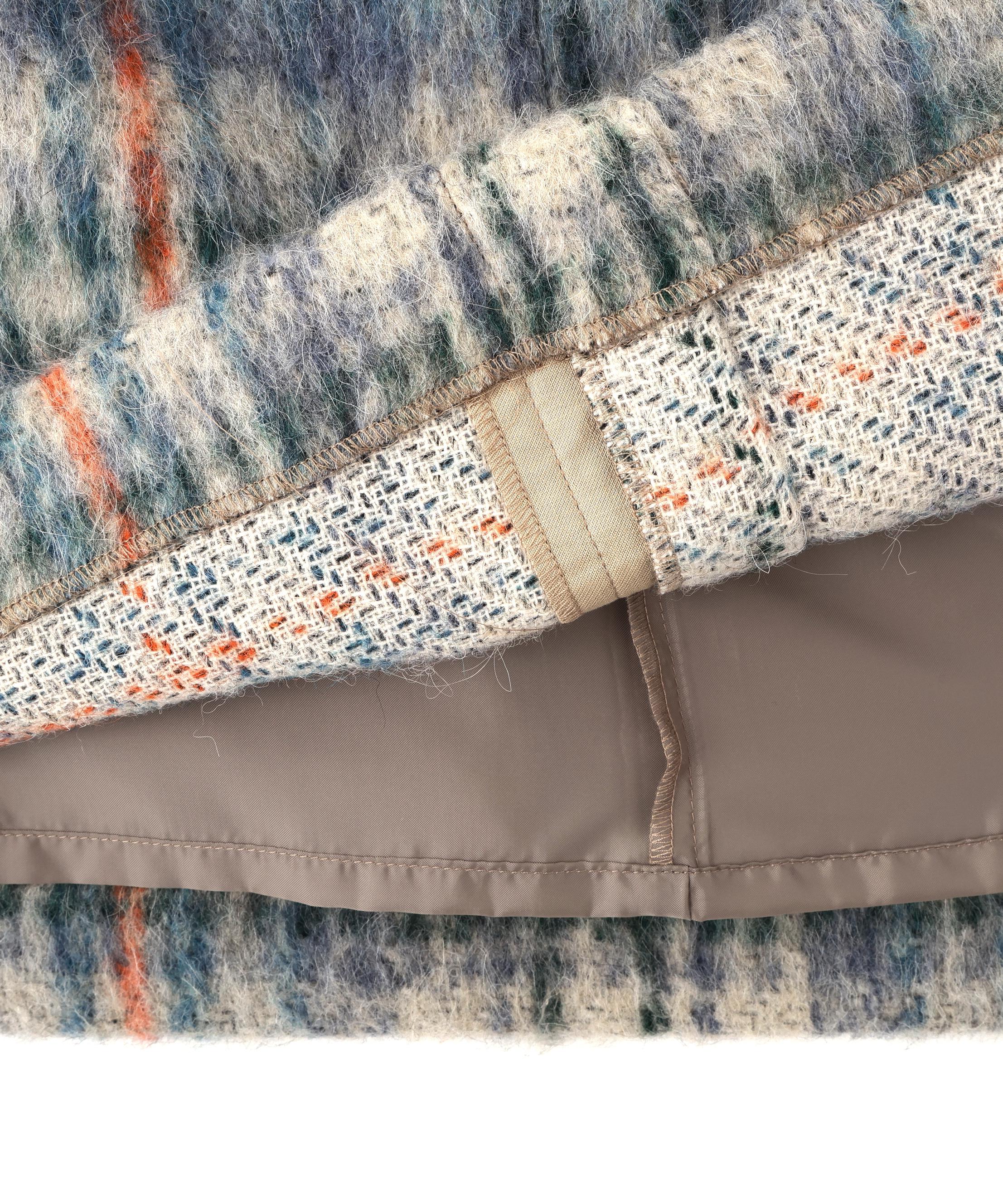 シャギーチェックベイカーＡラインスカート ブルーチェック3