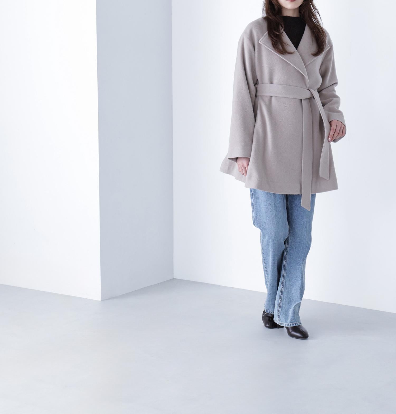 ベルテッドミディコート ベージュ