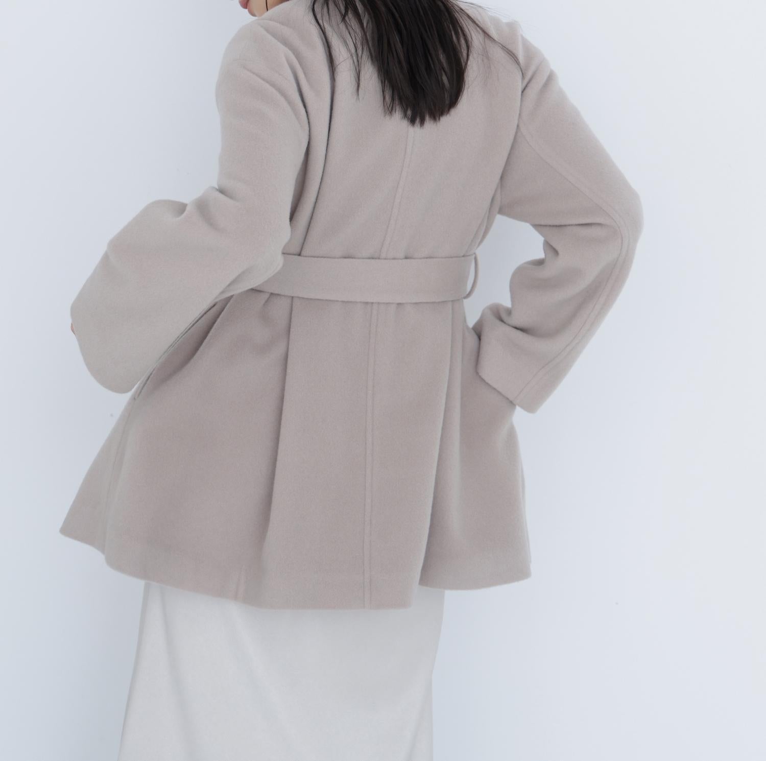 ベルテッドミディコート ベージュ