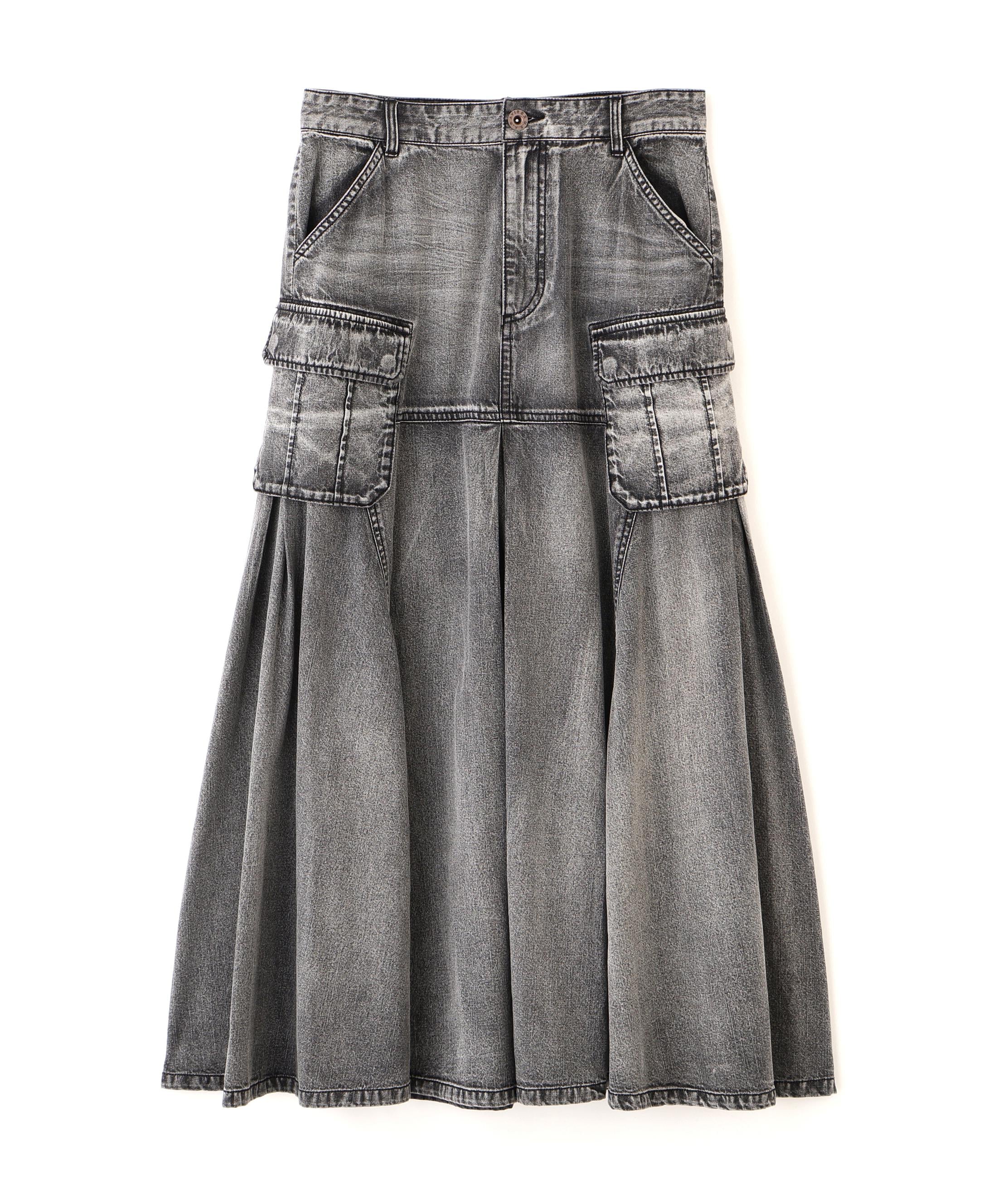 DENIM MERMAID CARGO SKIRT ブラック