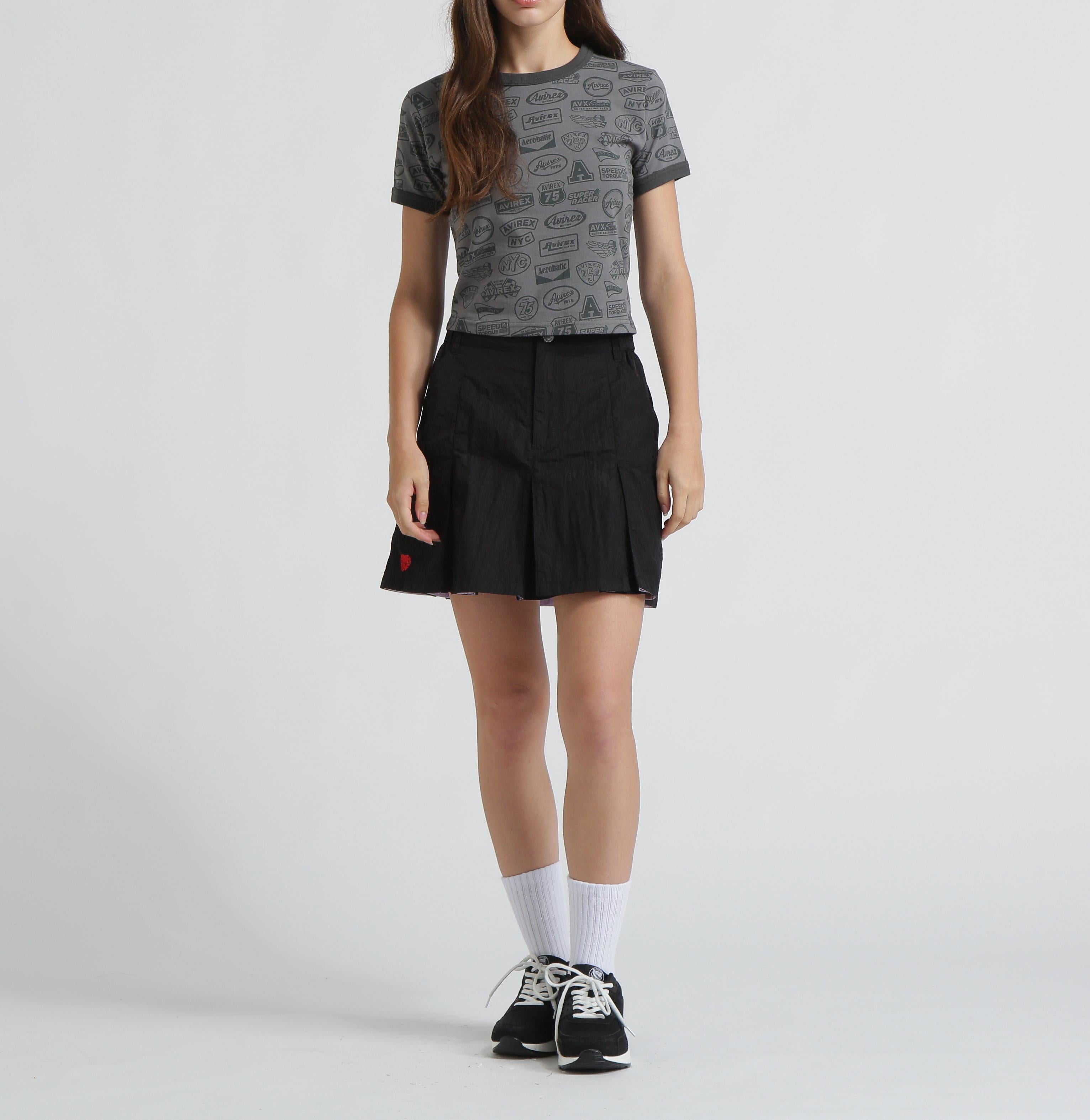 NYLON SKIRT-LIKE PLEATED SKIRT ブラック