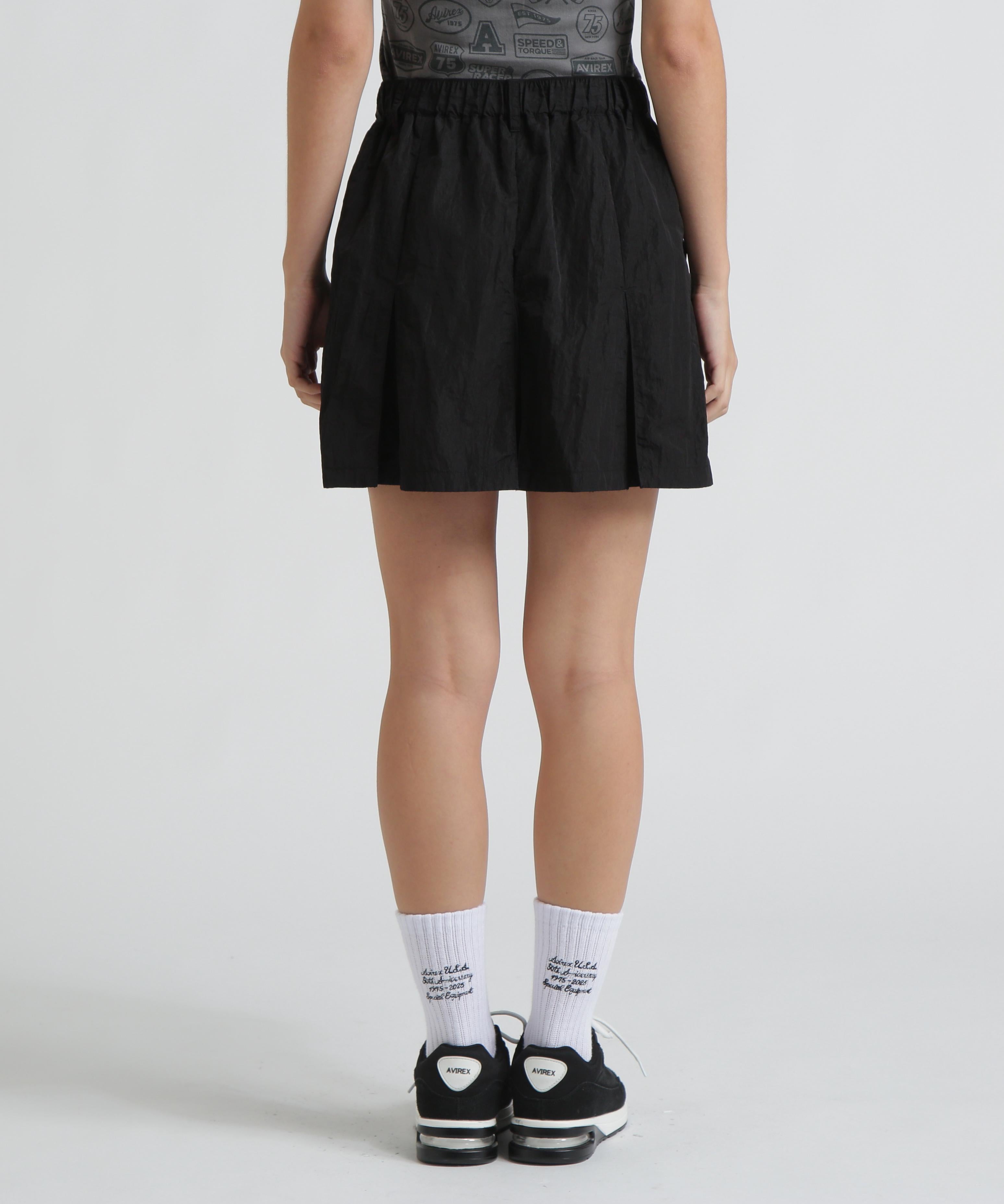 NYLON SKIRT-LIKE PLEATED SKIRT ブラック