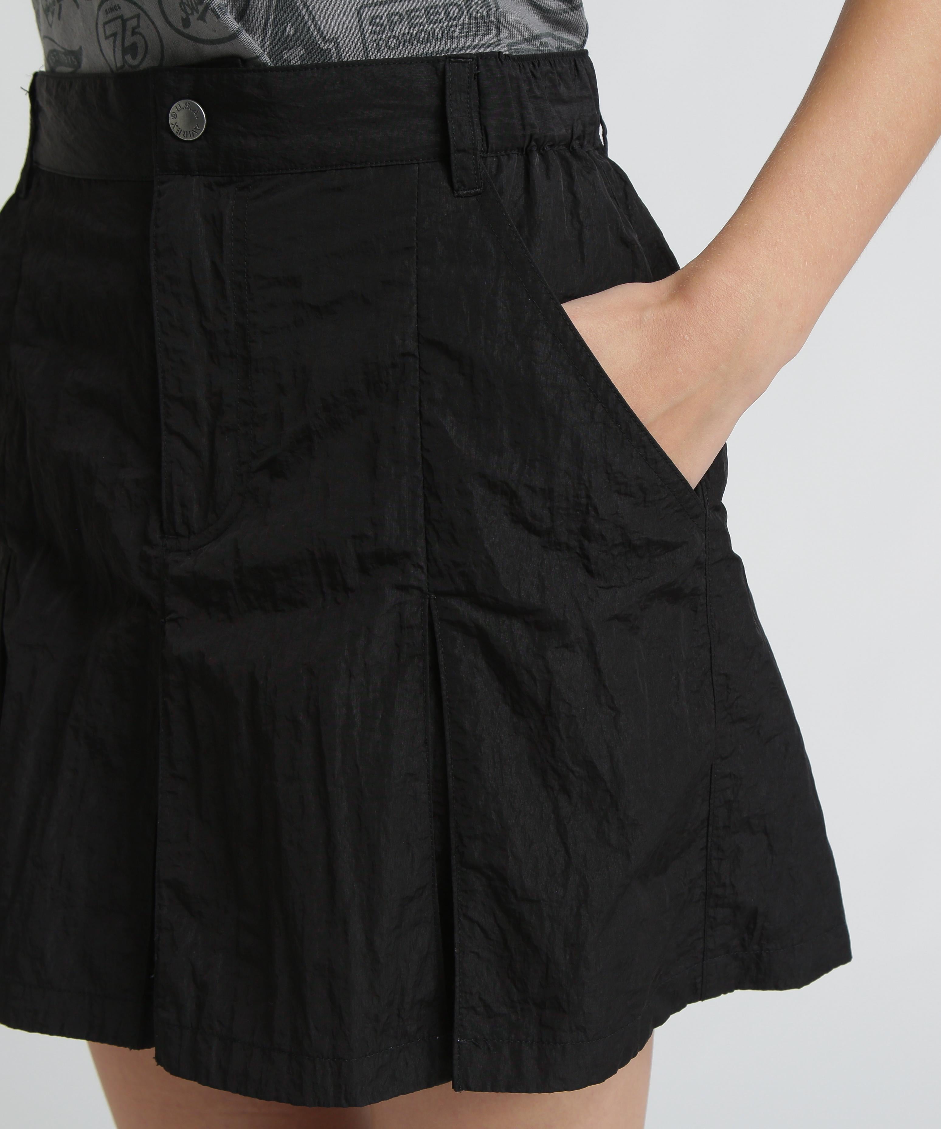 NYLON SKIRT-LIKE PLEATED SKIRT ブラック
