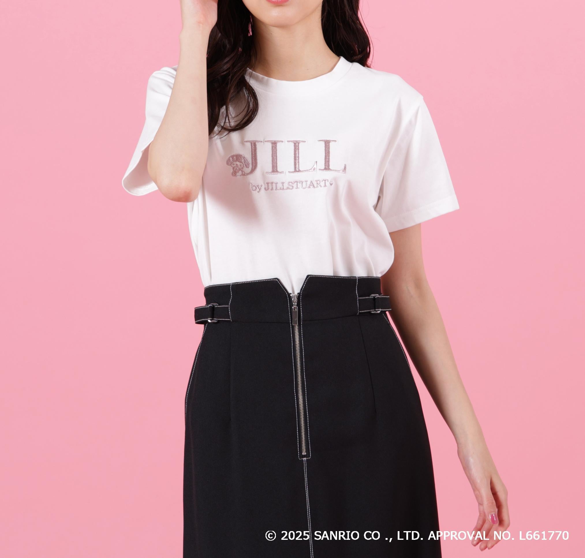 ＜マイメロディ＆クロミコラボ＞オーガニックコットン刺繍ロゴTシャツ ホワイト