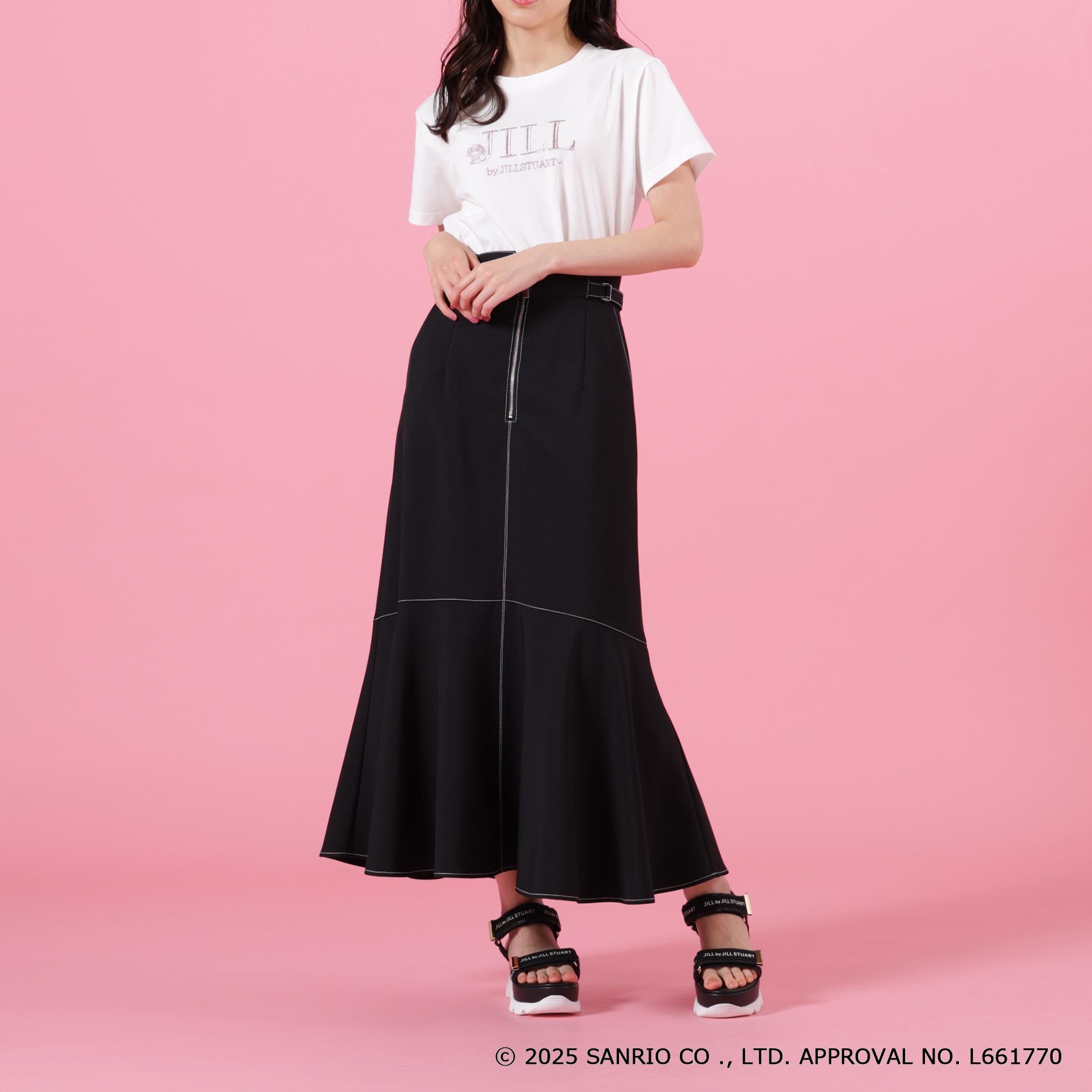 ＜マイメロディ＆クロミコラボ＞オーガニックコットン刺繍ロゴTシャツ ホワイト