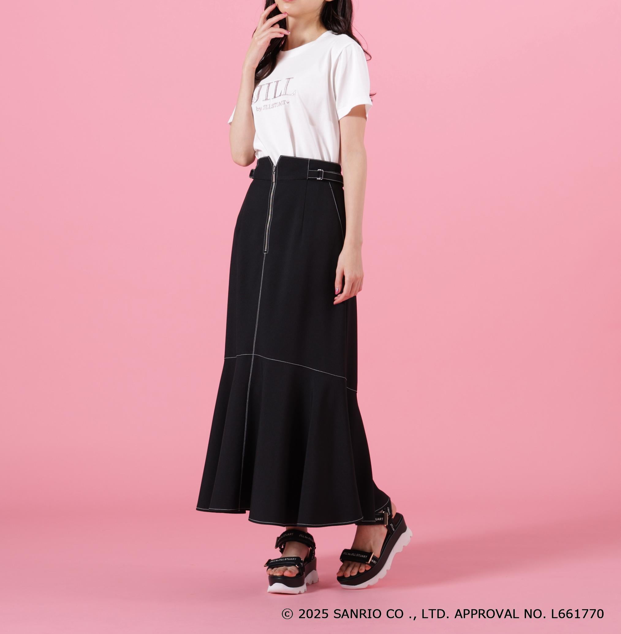 ＜マイメロディ＆クロミコラボ＞オーガニックコットン刺繍ロゴTシャツ ホワイト