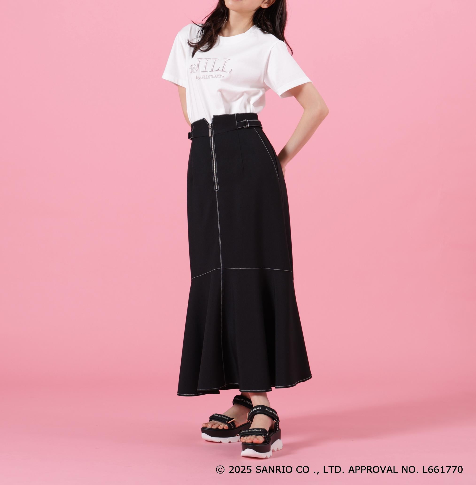 ＜マイメロディ＆クロミコラボ＞オーガニックコットン刺繍ロゴTシャツ ホワイト