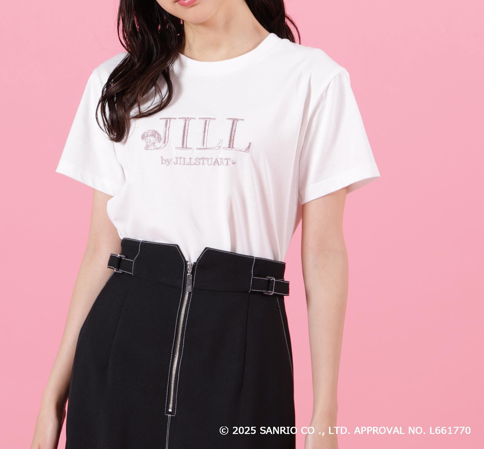 ＜マイメロディ＆クロミコラボ＞オーガニックコットン刺繍ロゴTシャツ ホワイト