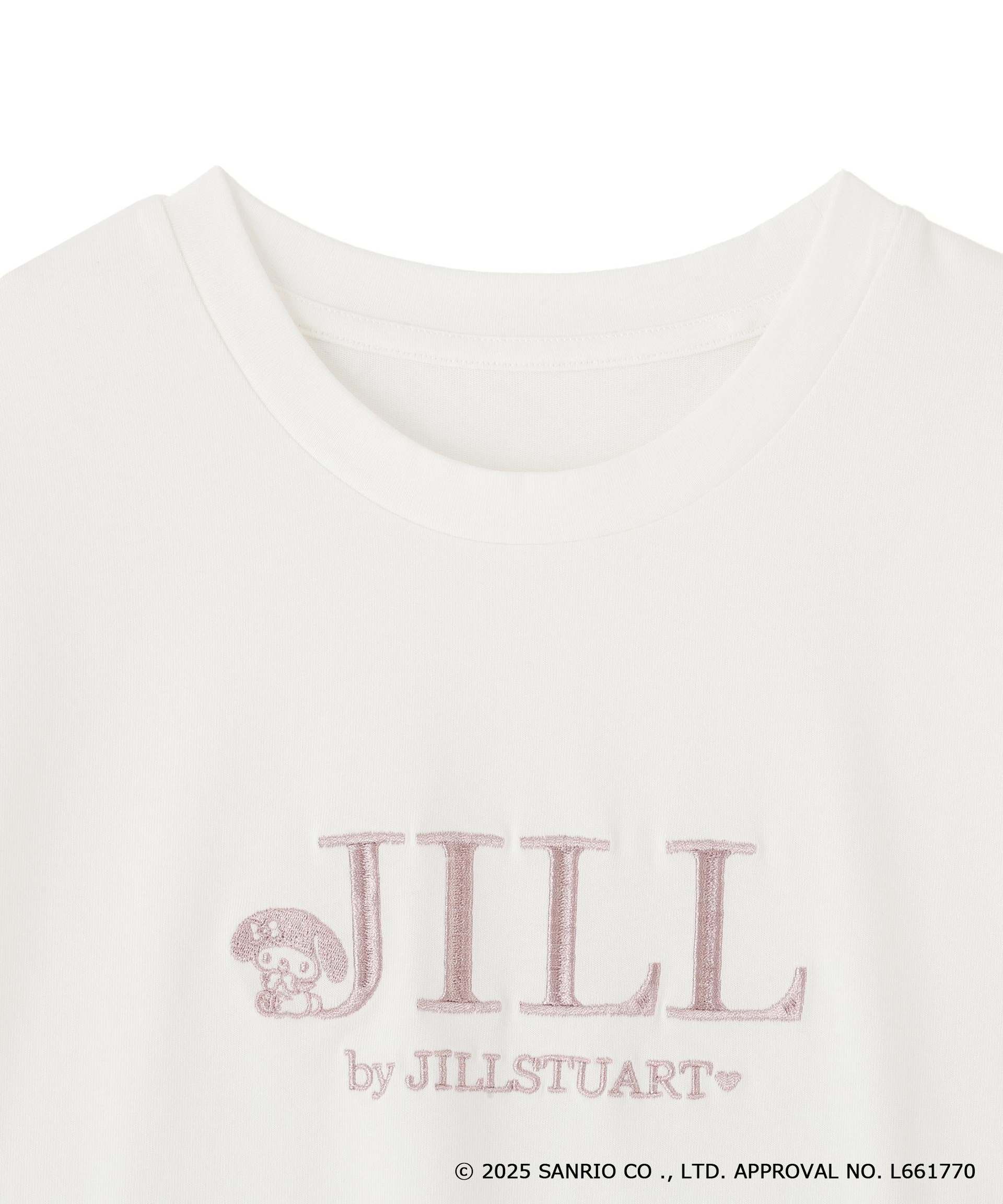 ＜マイメロディ＆クロミコラボ＞オーガニックコットン刺繍ロゴTシャツ ホワイト