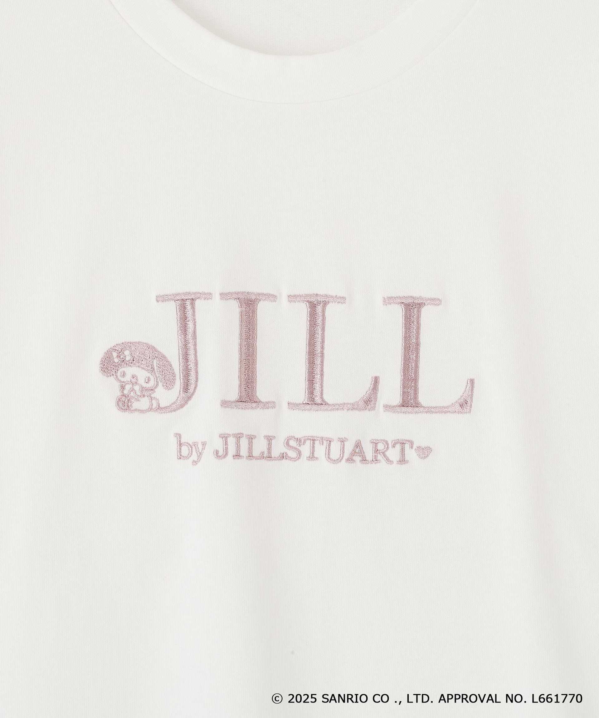 ＜マイメロディ＆クロミコラボ＞オーガニックコットン刺繍ロゴTシャツ ホワイト