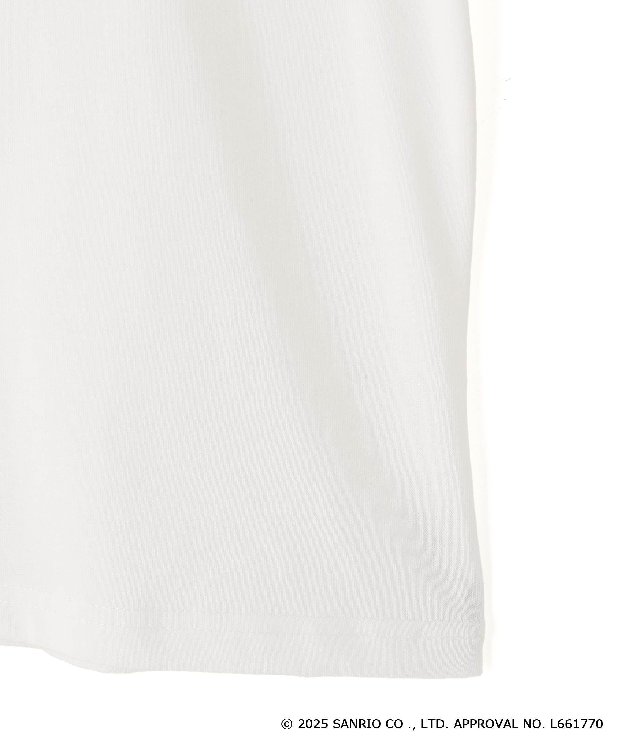 ＜マイメロディ＆クロミコラボ＞オーガニックコットン刺繍ロゴTシャツ ホワイト
