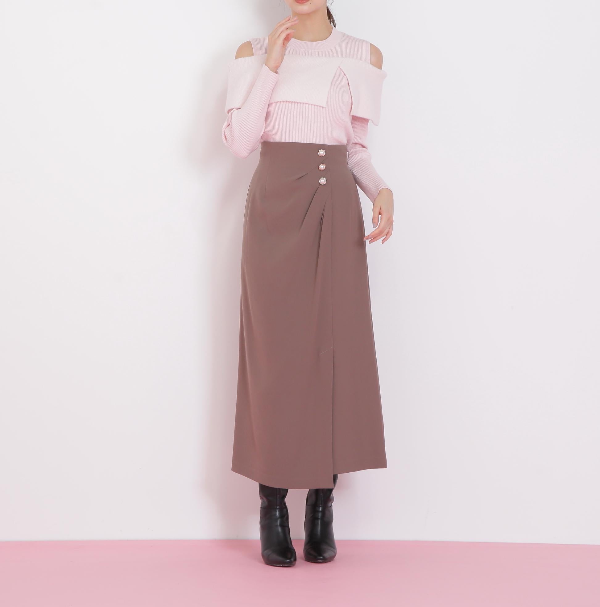 ミニフェザーケープニット ピンク