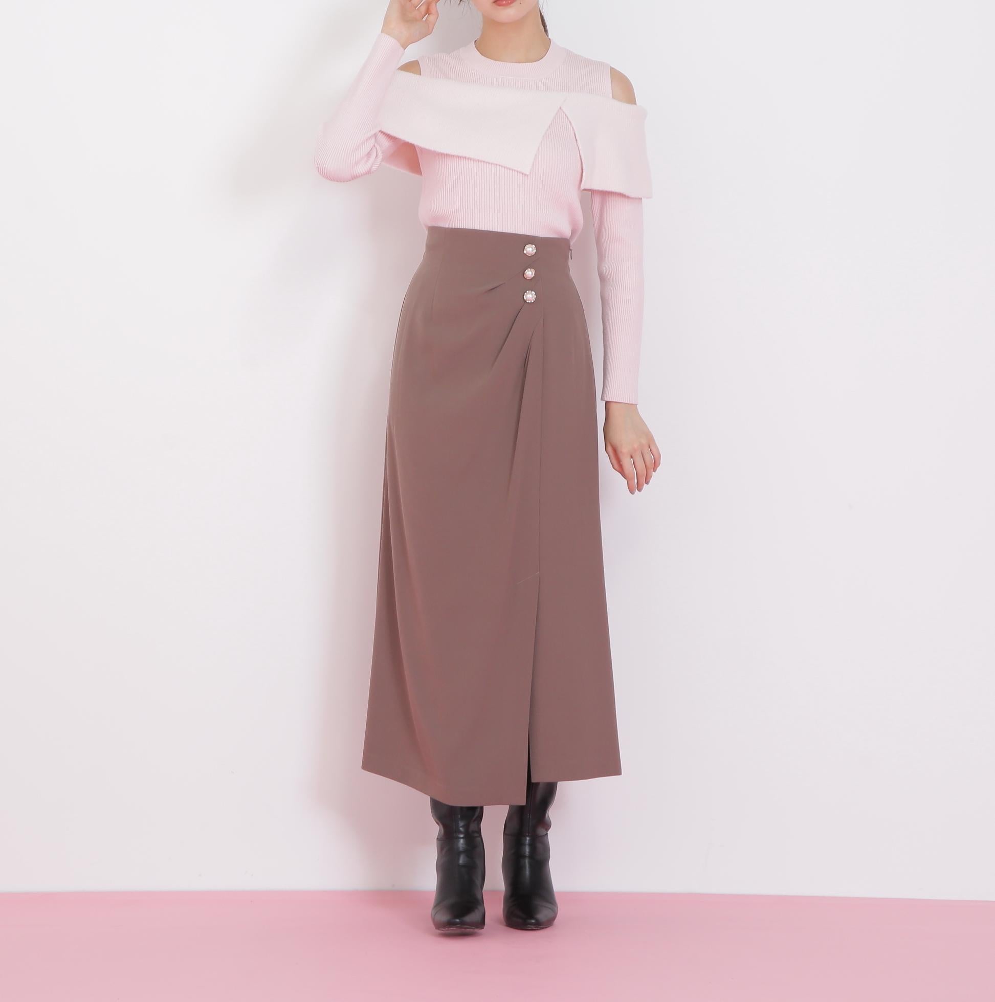 ミニフェザーケープニット ピンク