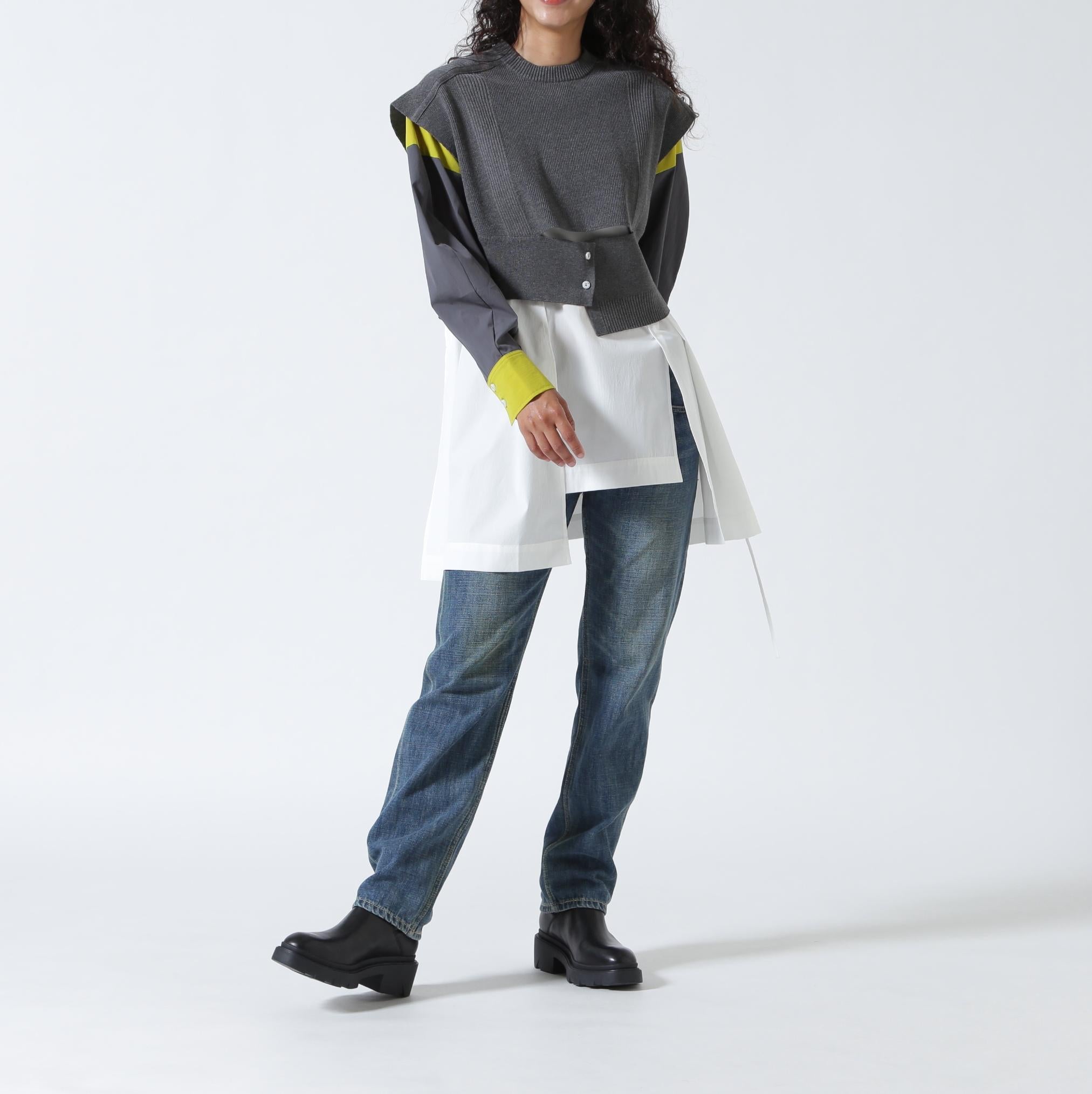 UN3D./Unslead/KNIT VEST DOCKING SHIRT/Knitted Vest Docking Shirt