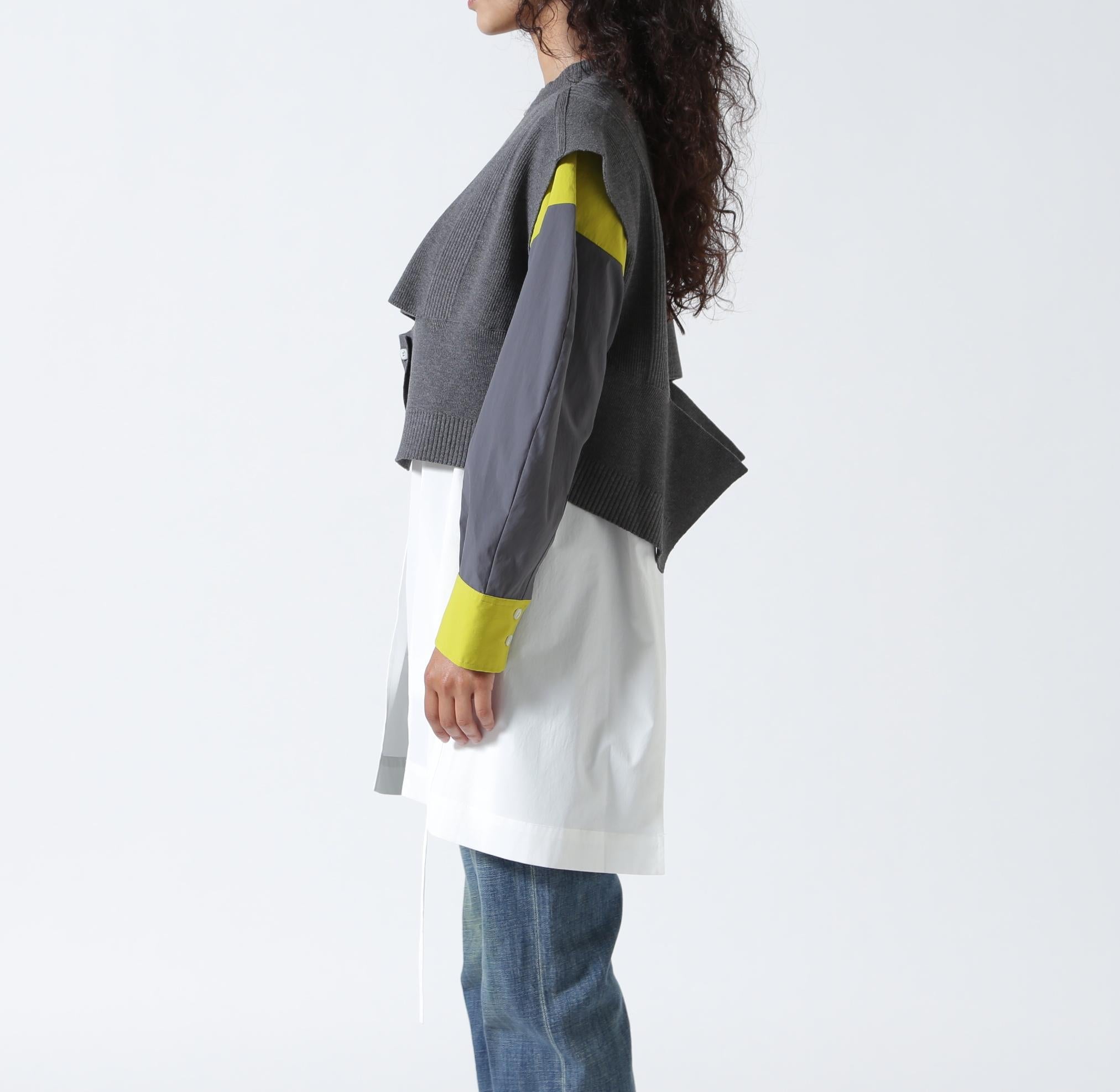 UN3D./Unslead/KNIT VEST DOCKING SHIRT/Knitted Vest Docking Shirt