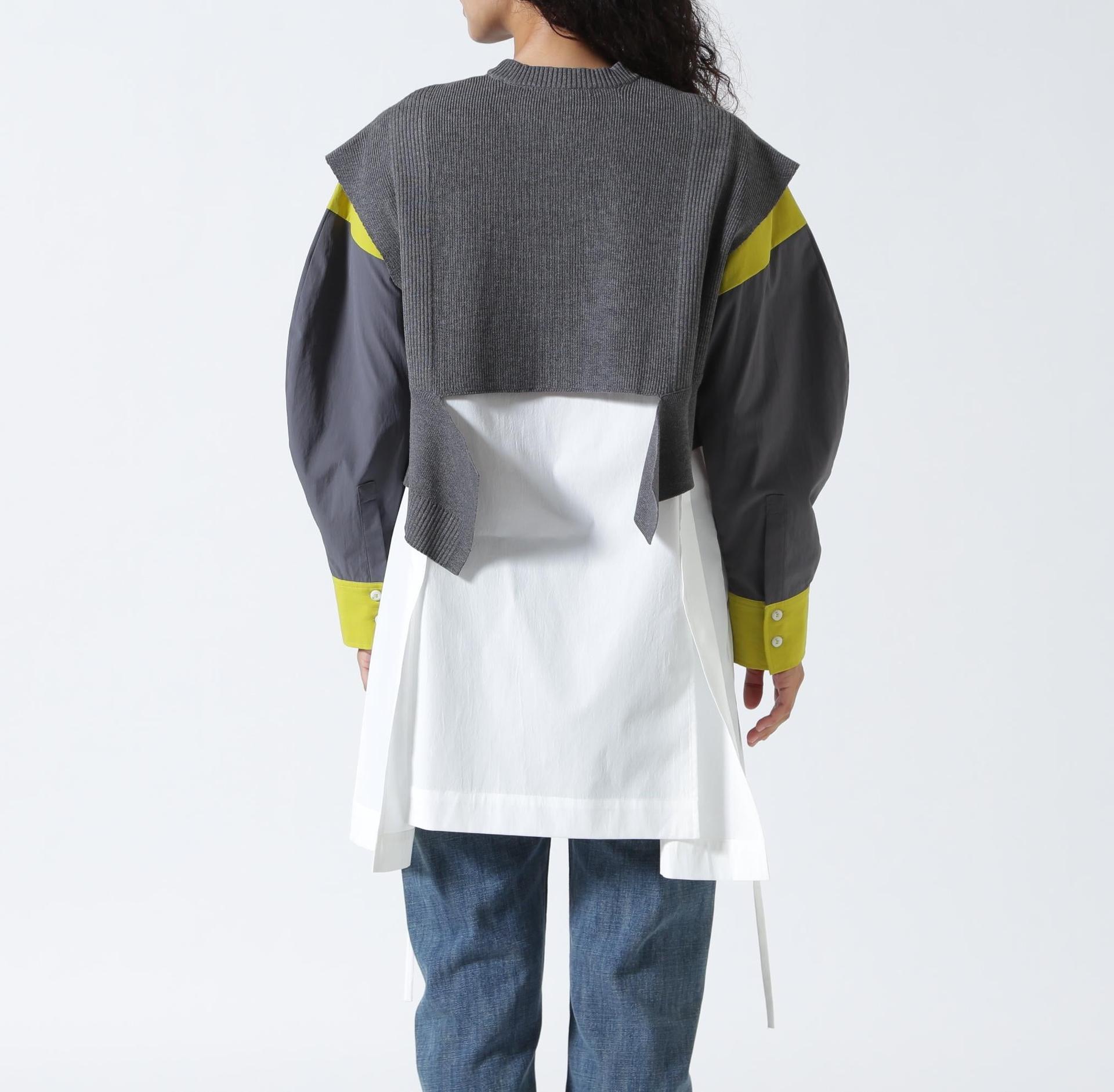 UN3D./Unslead/KNIT VEST DOCKING SHIRT/Knitted Vest Docking Shirt