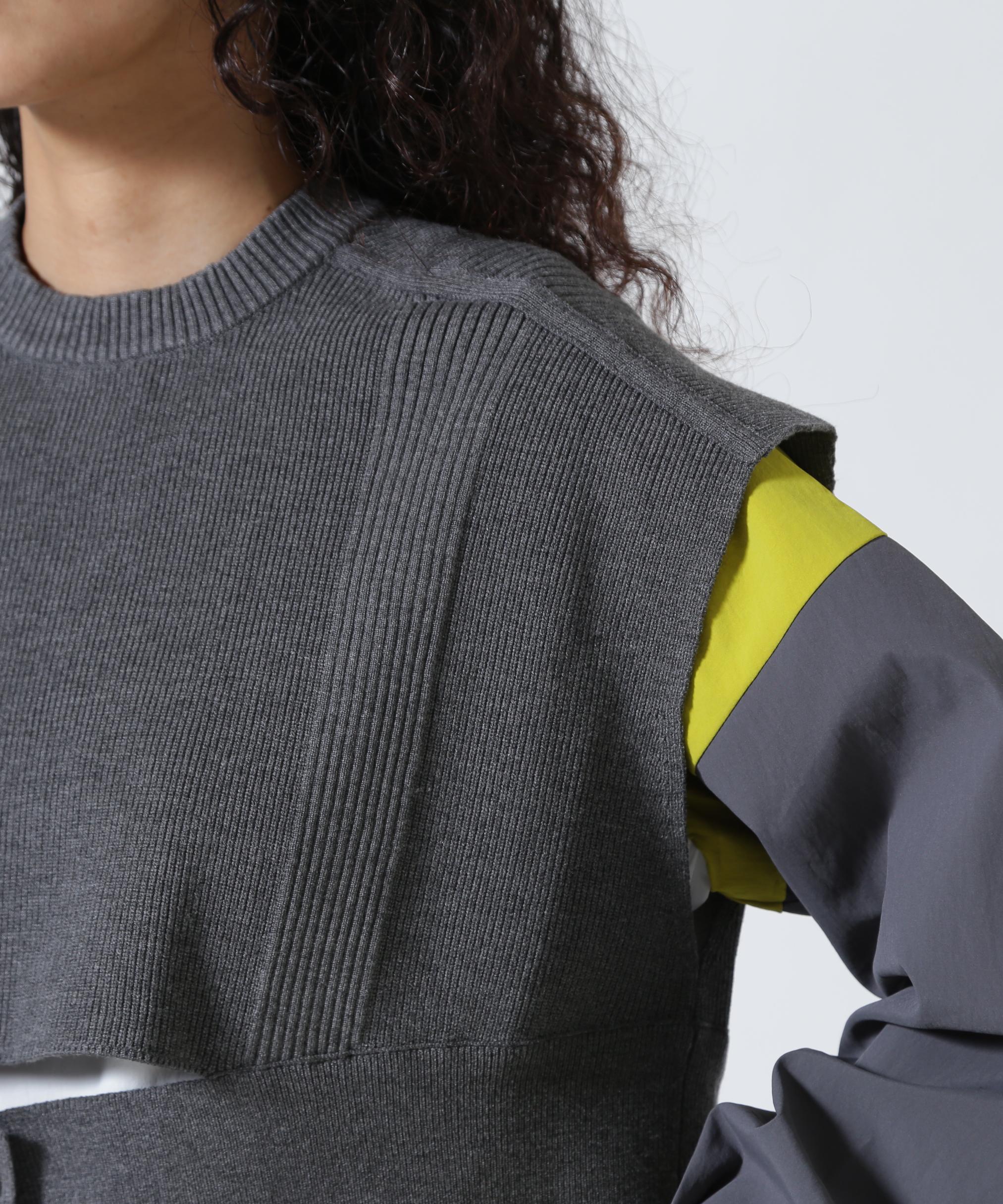 UN3D./Unslead/KNIT VEST DOCKING SHIRT/Knitted Vest Docking Shirt