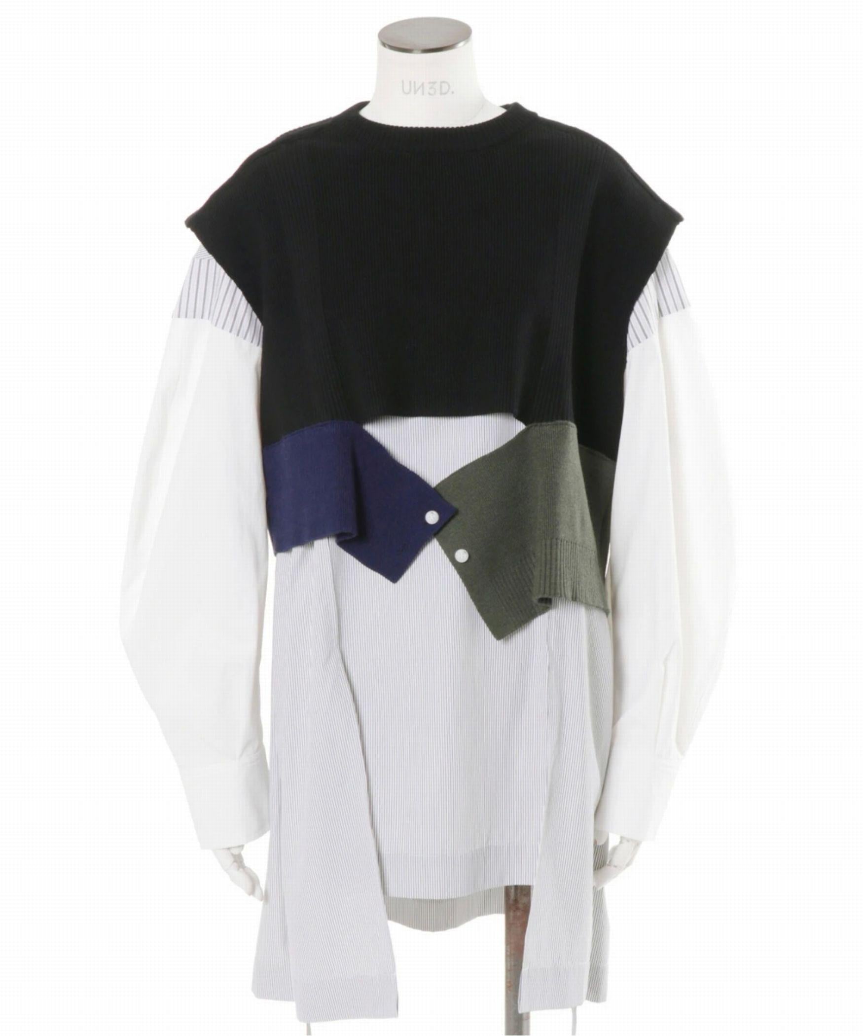 UN3D./アンスリード/KNIT VEST DOCKING SHIRT/ニットベストドッキングシャツ アザー3