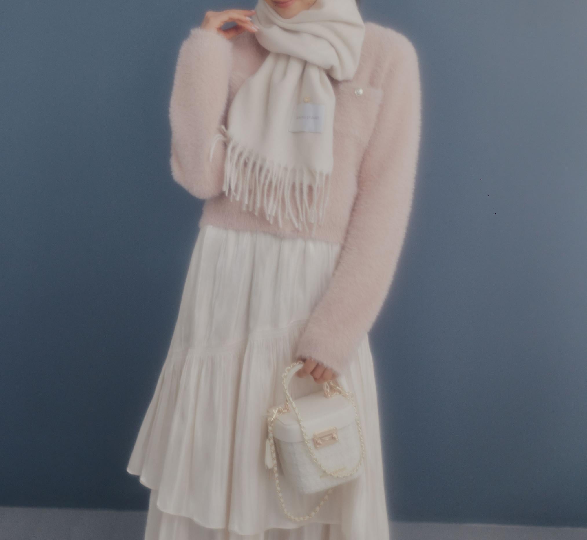 ハートトッピングストール ホワイト