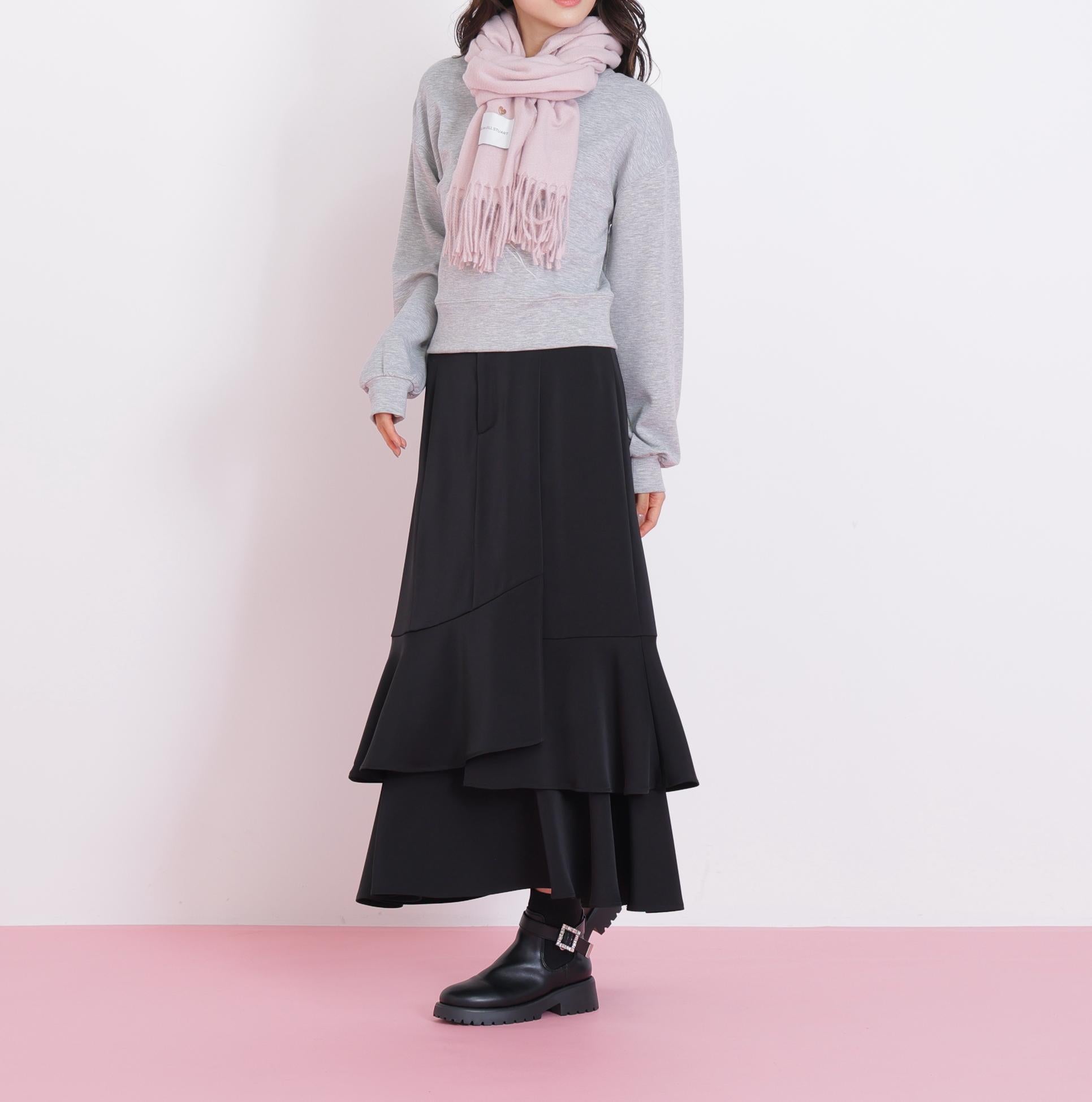 ハートトッピングストール ピンク