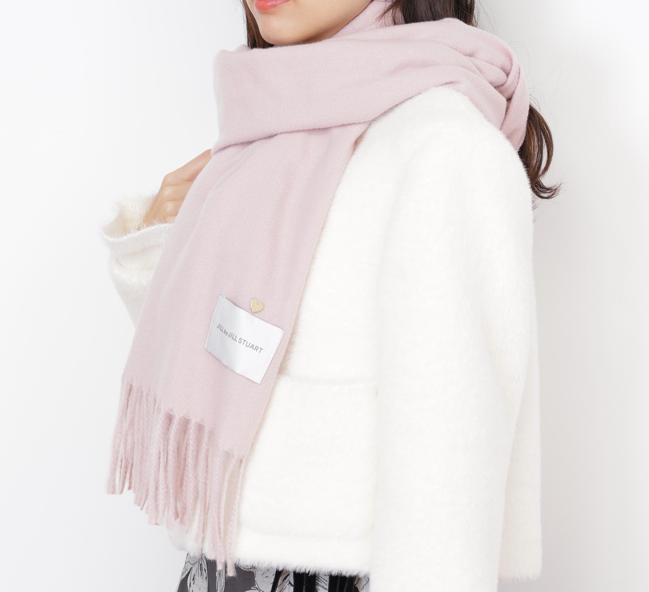 ハートトッピングストール ピンク