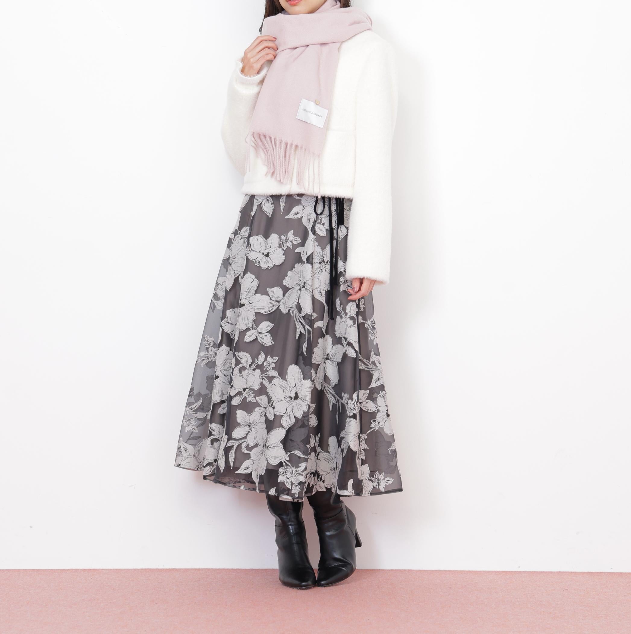 ハートトッピングストール ピンク