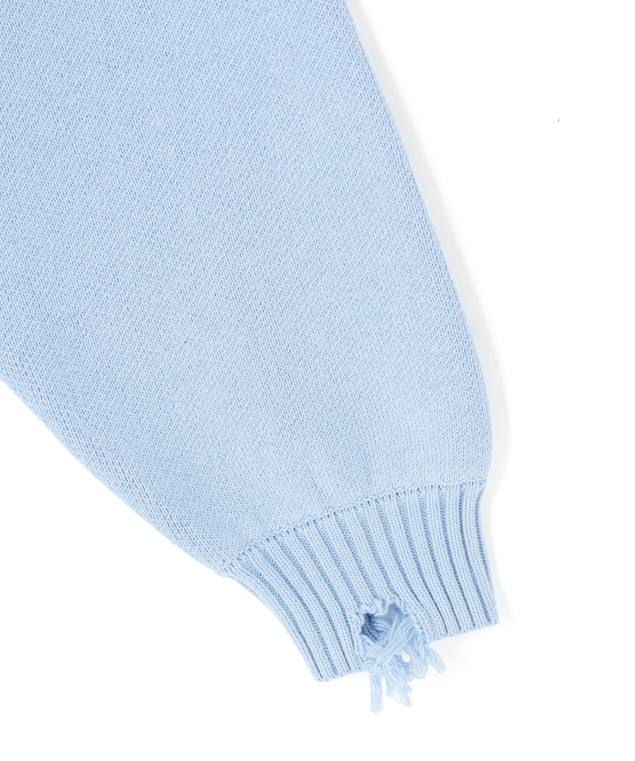 DankeSchon/ダンケシェーン/HAND STITCH KNIT CREWNECK サックス1