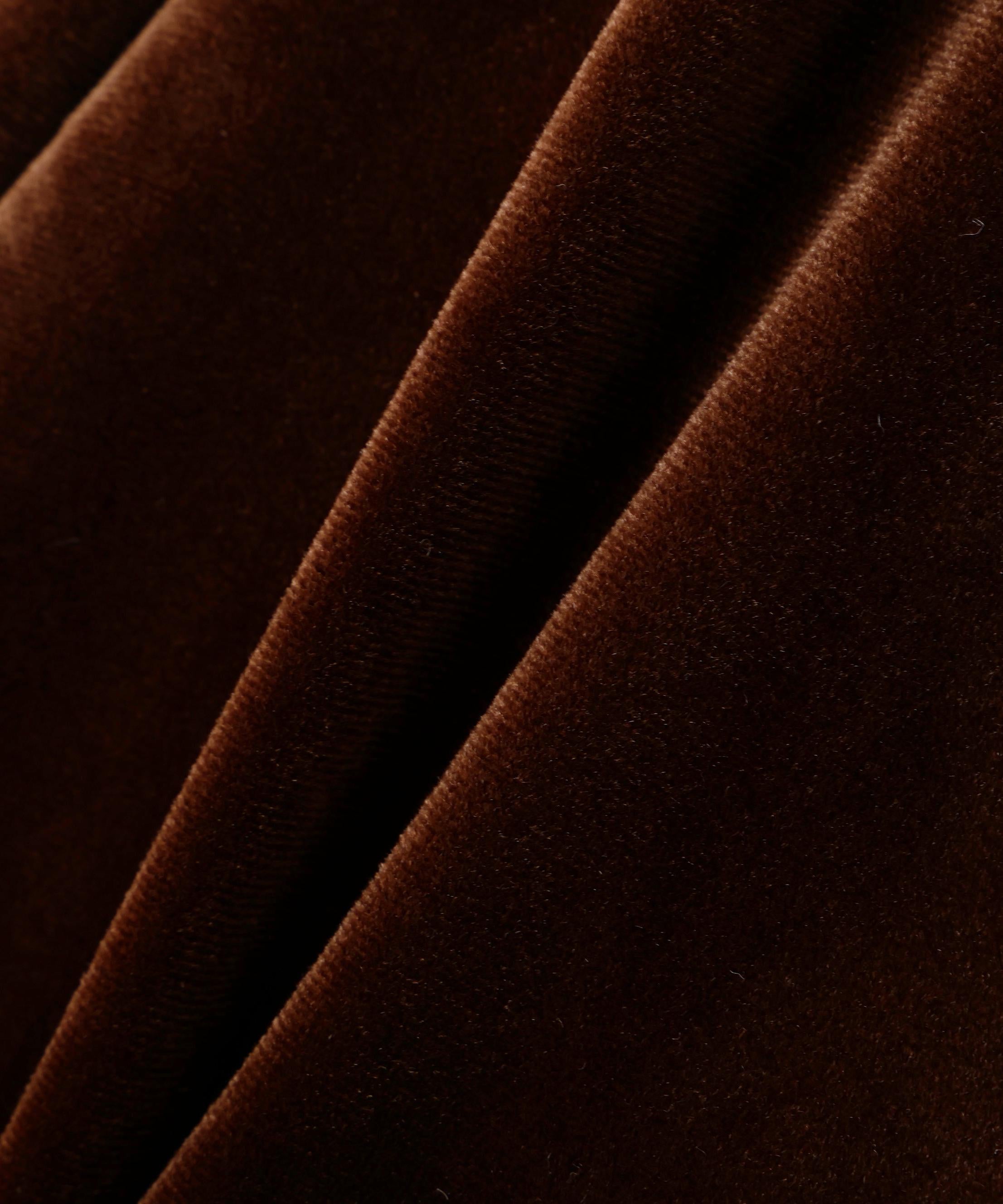 金ボタンベロアクロップドジャケット ブラウン