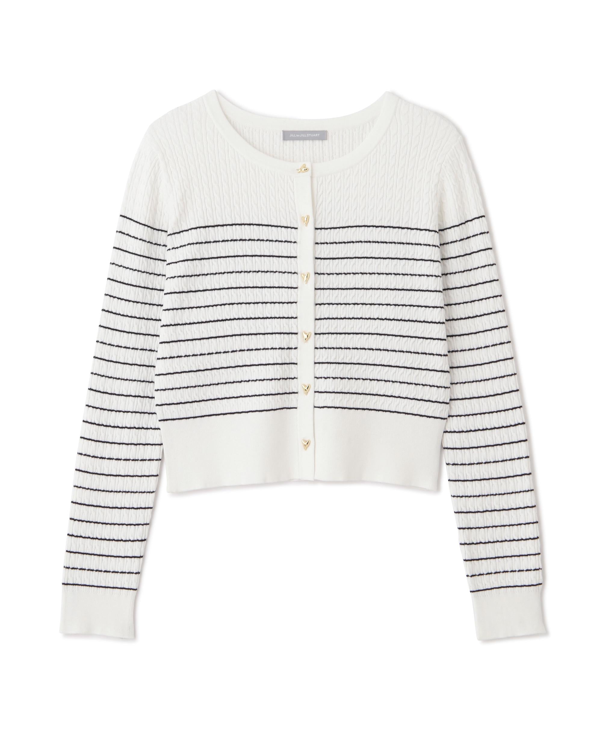 ＵＶミニケーブルカーディガン ボーダー2