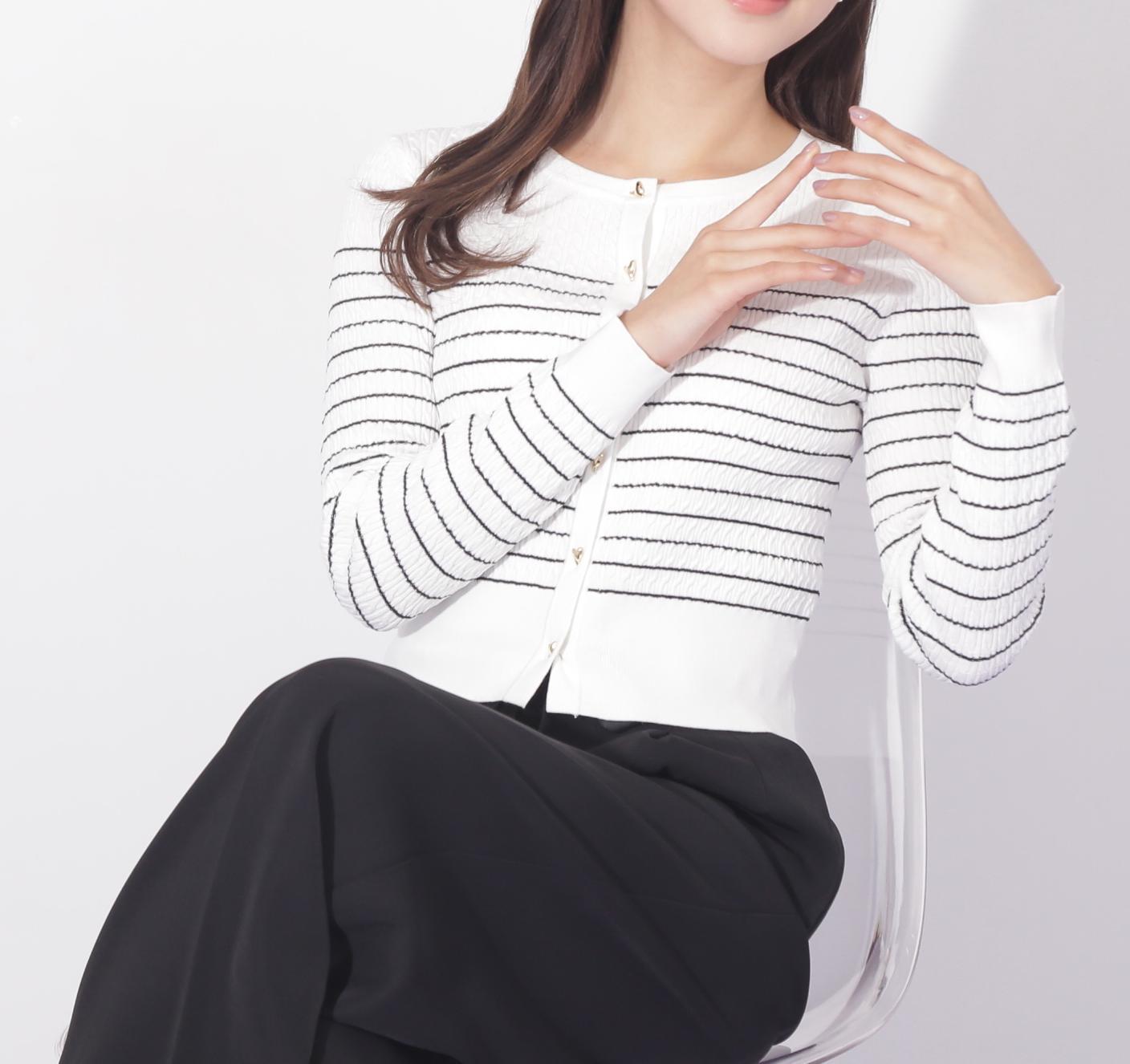 ＵＶミニケーブルカーディガン ボーダー2