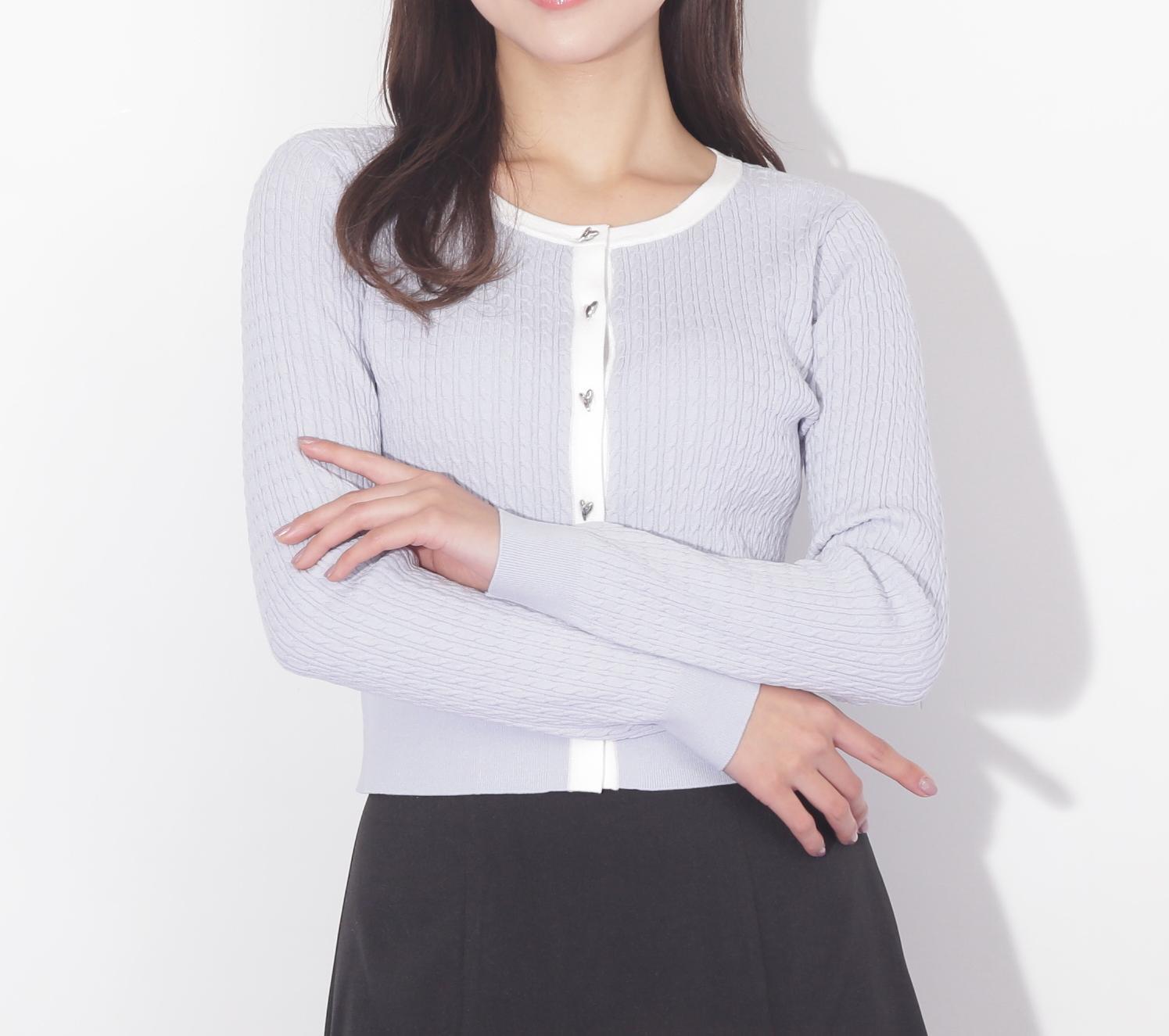 ＵＶミニケーブルカーディガン ブルー