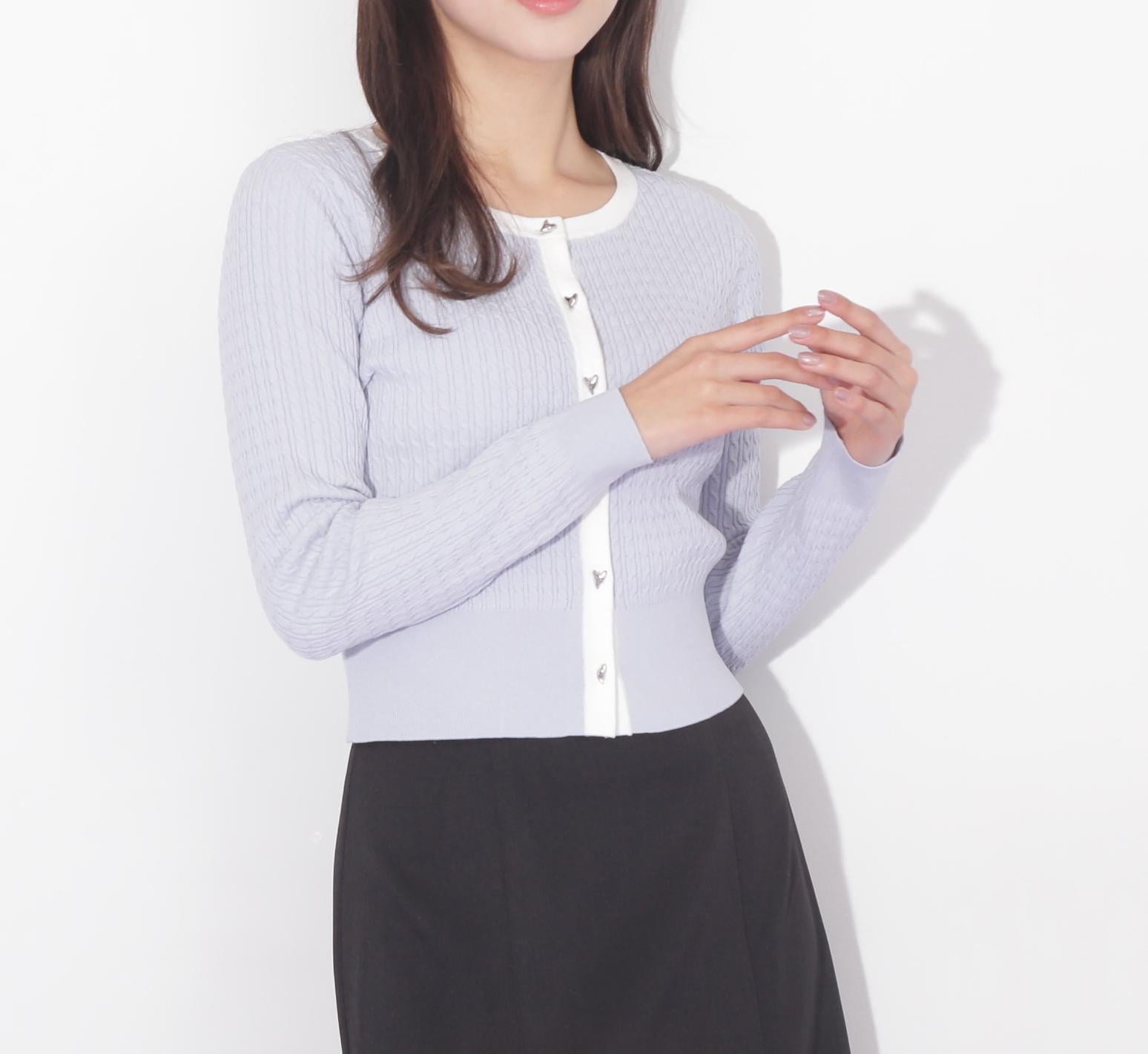 ＵＶミニケーブルカーディガン ブルー