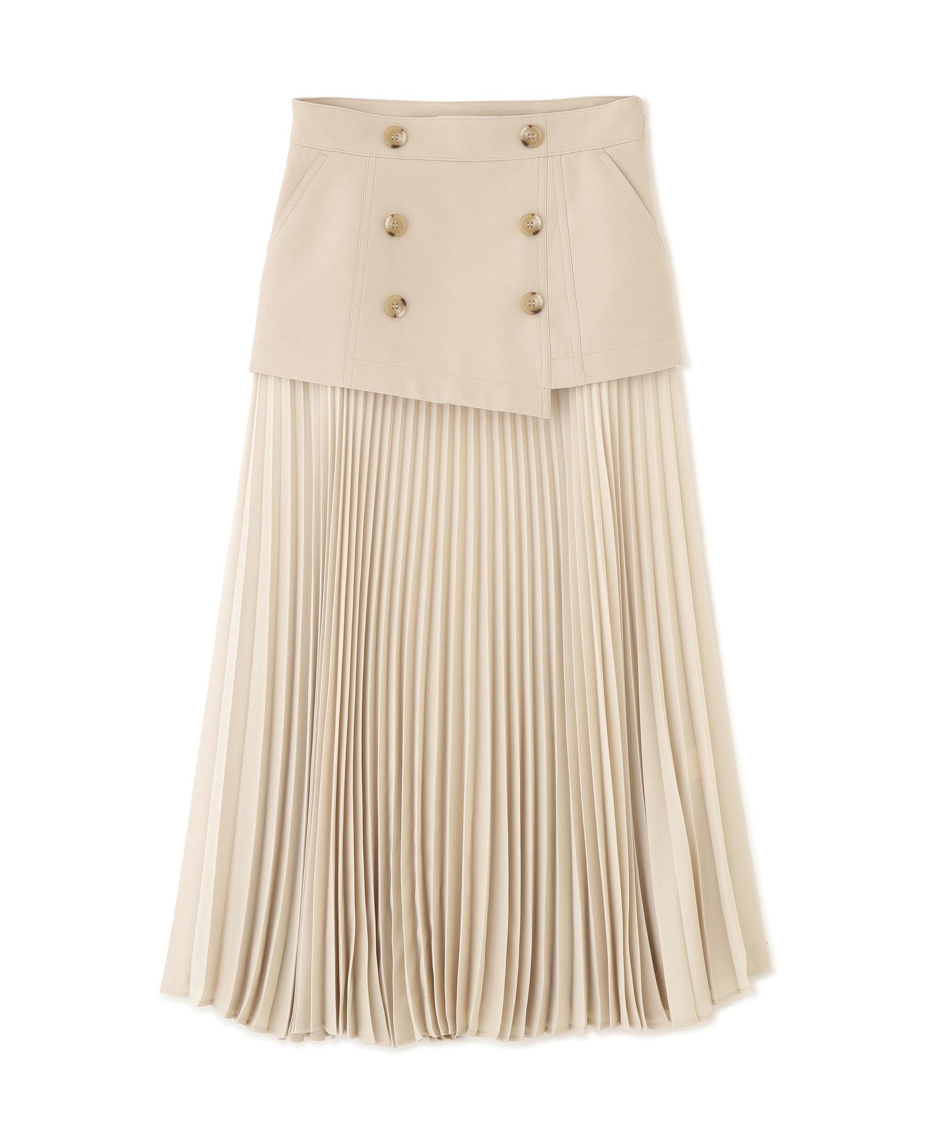 ソフトオックスプリーツスカート ベージュ