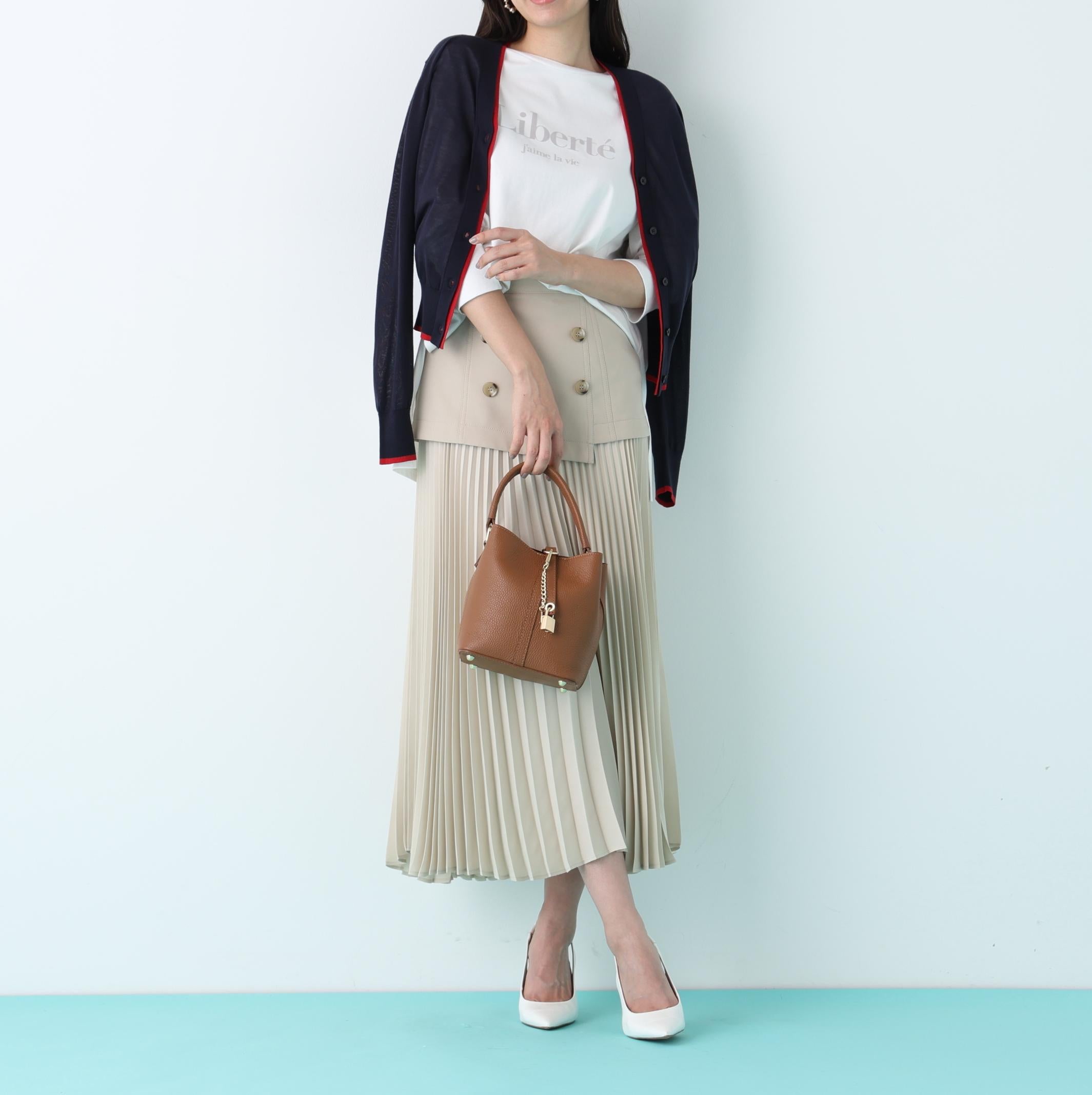 ソフトオックスプリーツスカート ベージュ