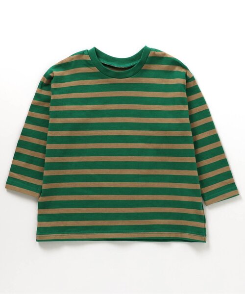 【2Pセット】レイヤードミニ丈Tシャツ グリーン 80cm