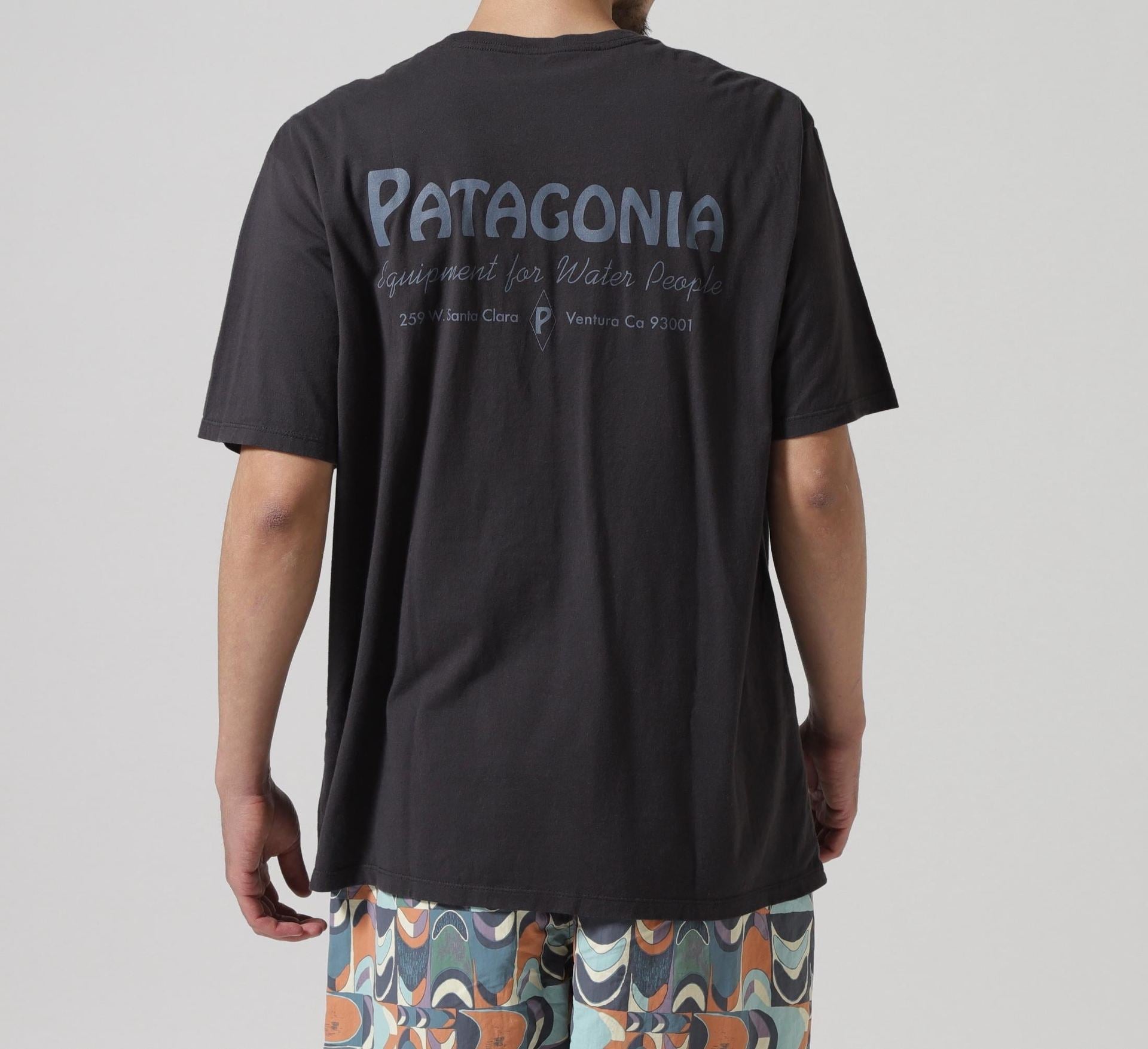 Patagonia/パタゴニア メンズ・ウォーター・ピープル・オーガニック・ポケット・Tシャツ ブラック