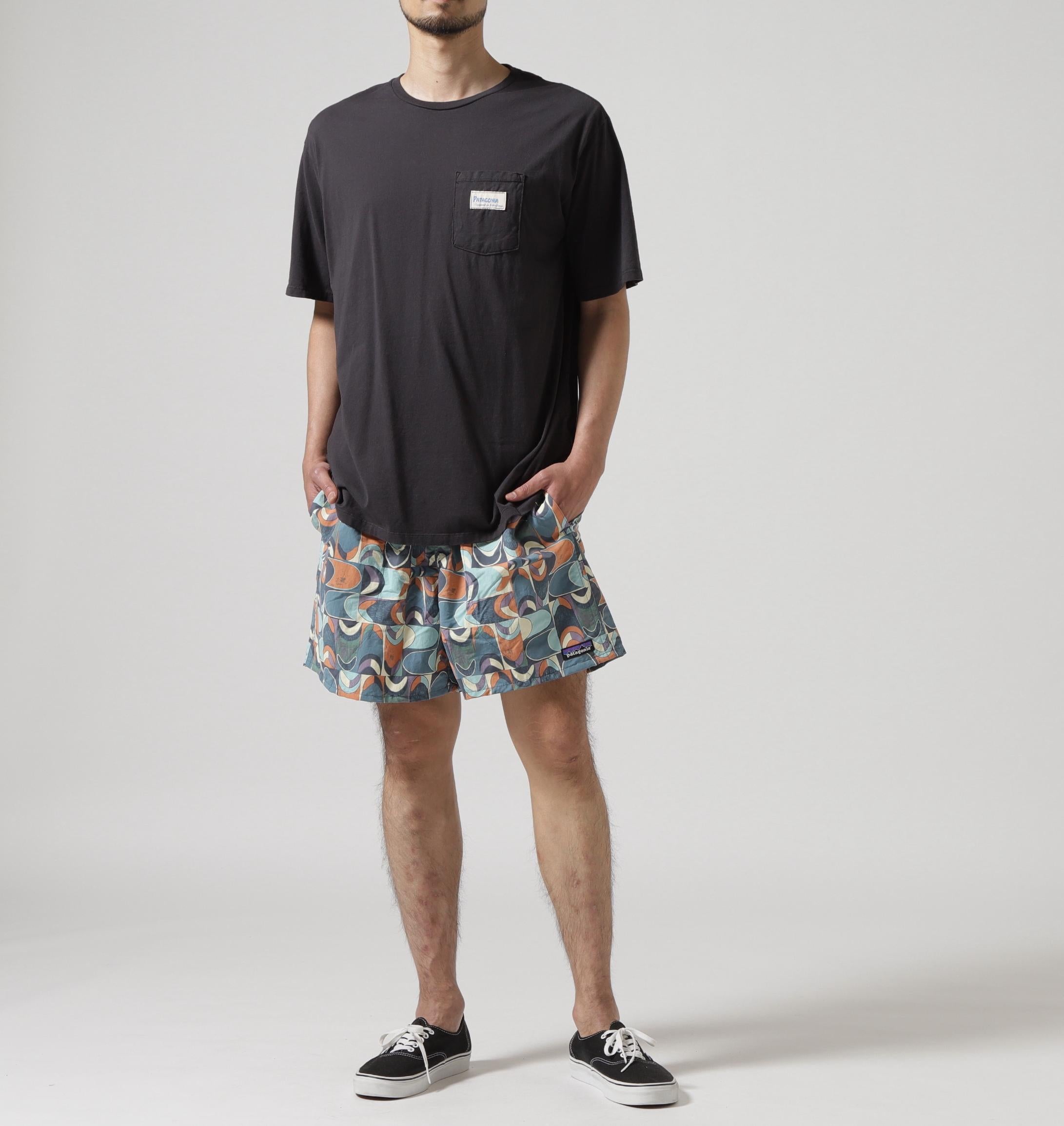 Patagonia/パタゴニア メンズ・ウォーター・ピープル・オーガニック・ポケット・Tシャツ ブラック
