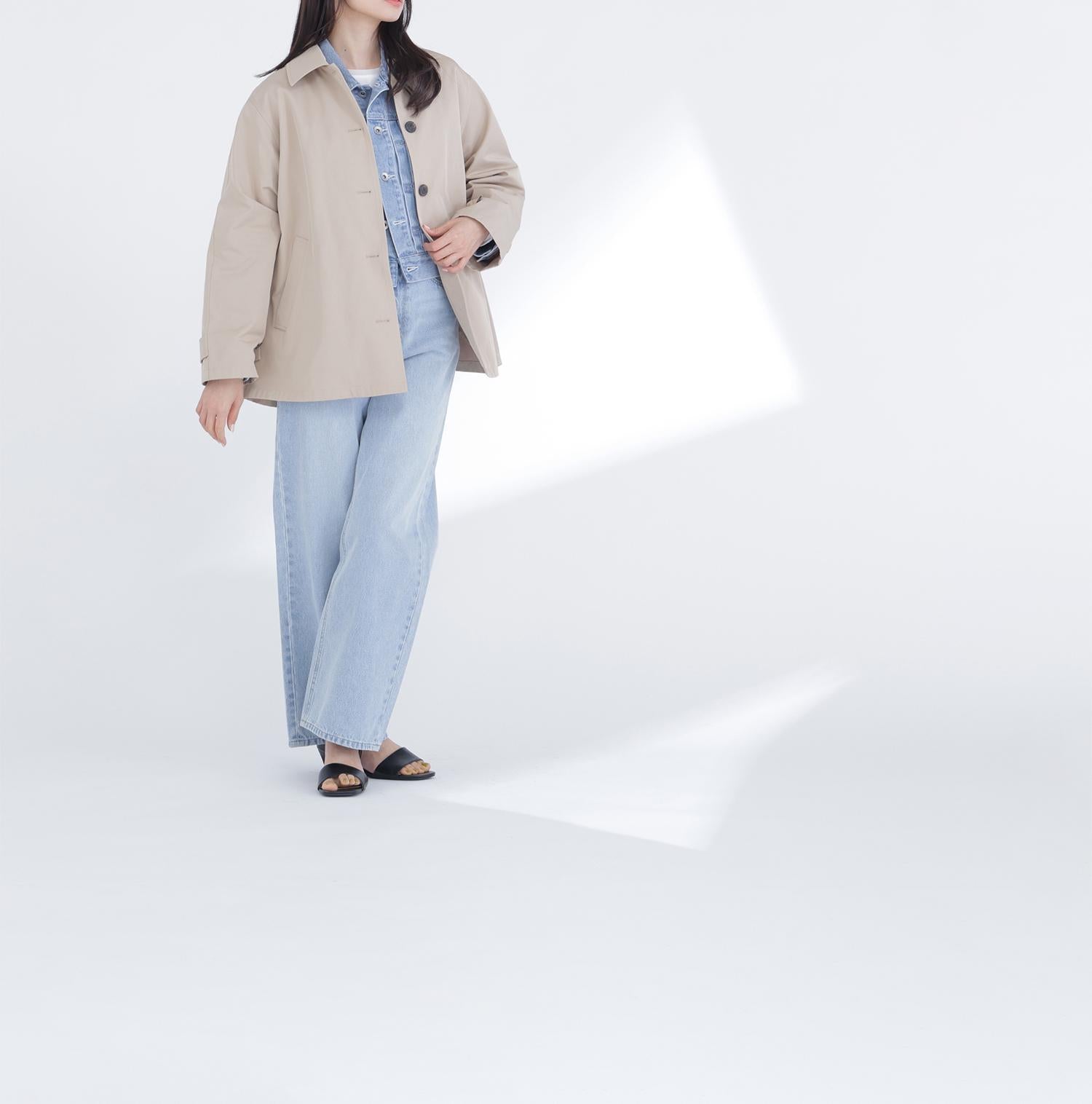 ステンカラーハーフコート ベージュ4