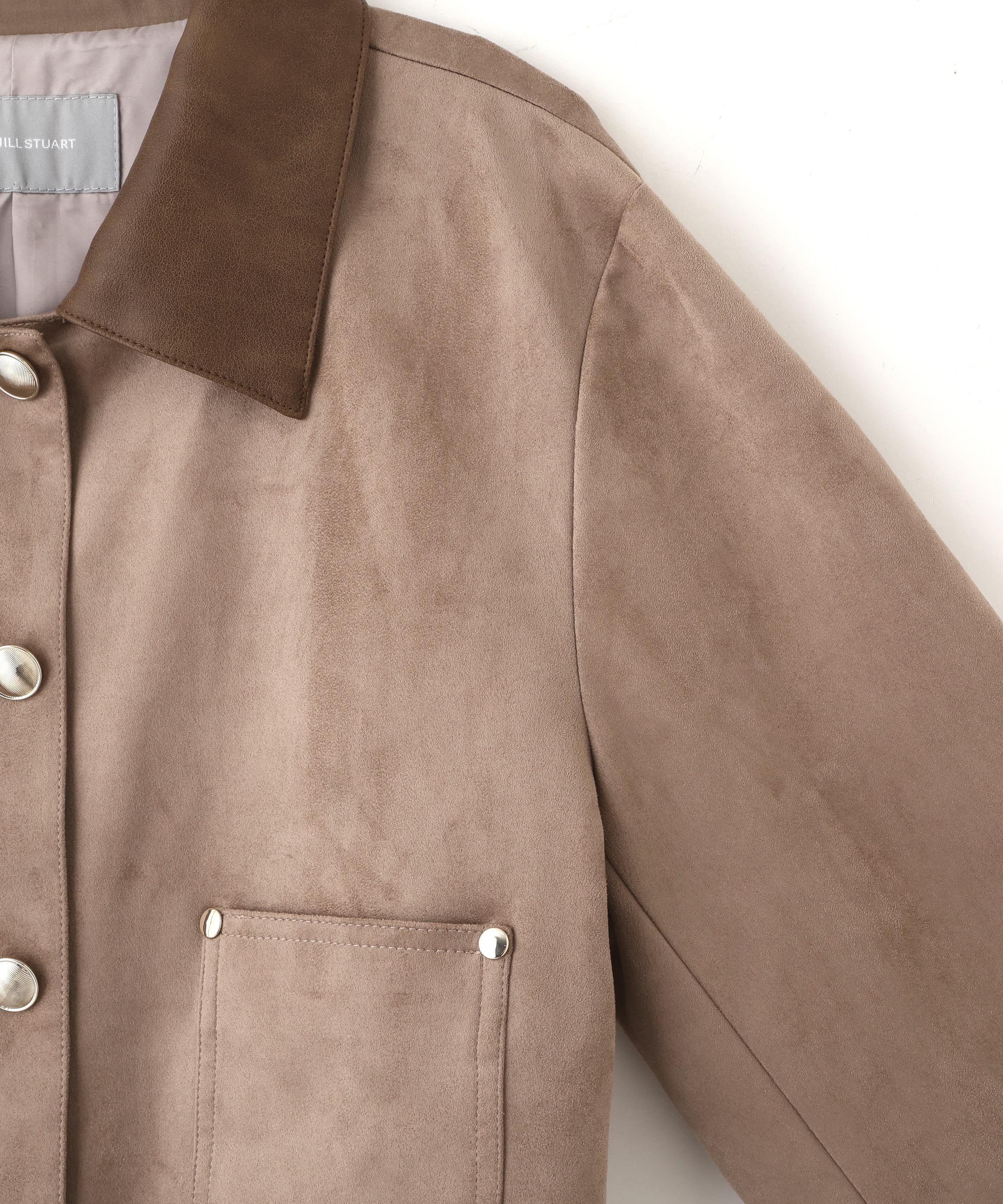 フェイクスエード短丈ブルゾン モカベージュ