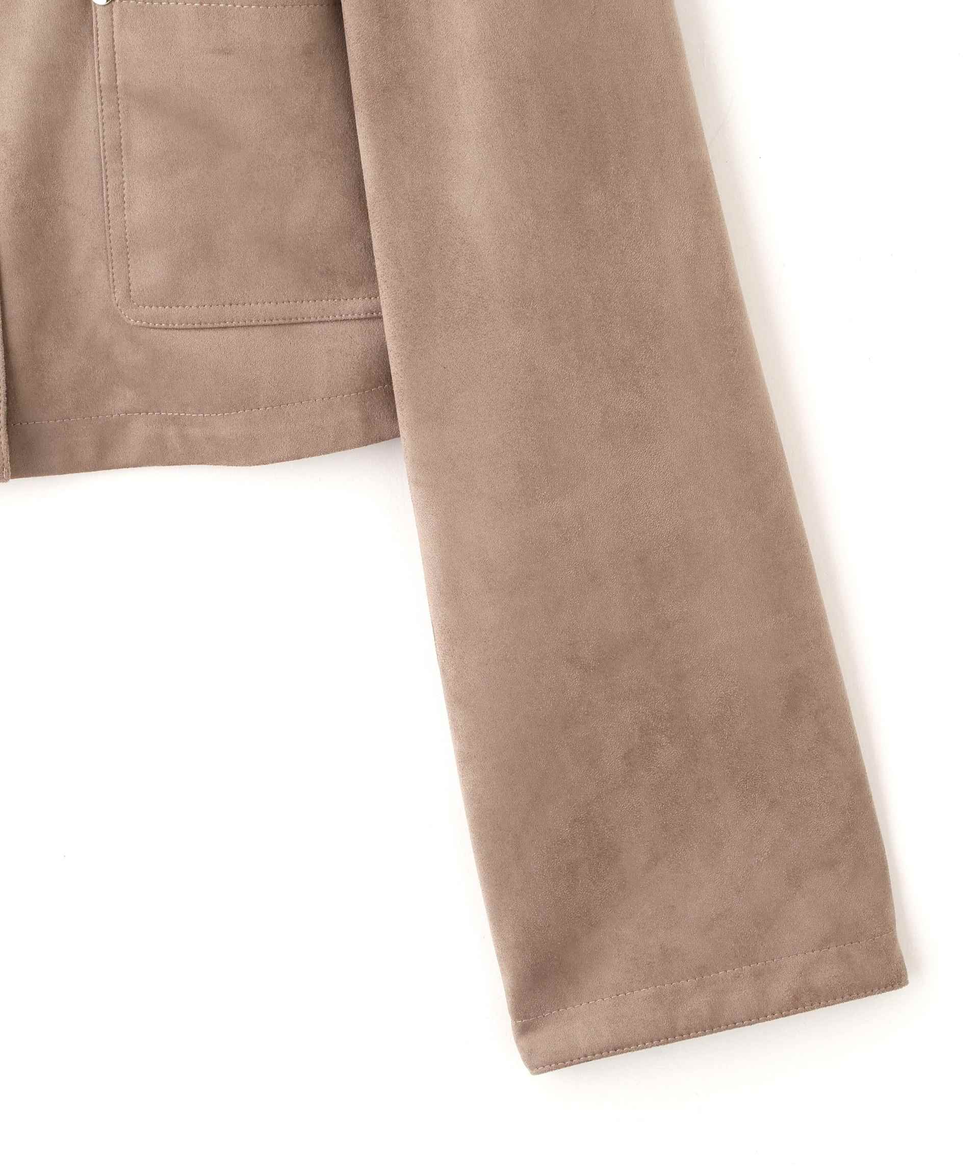 フェイクスエード短丈ブルゾン モカベージュ