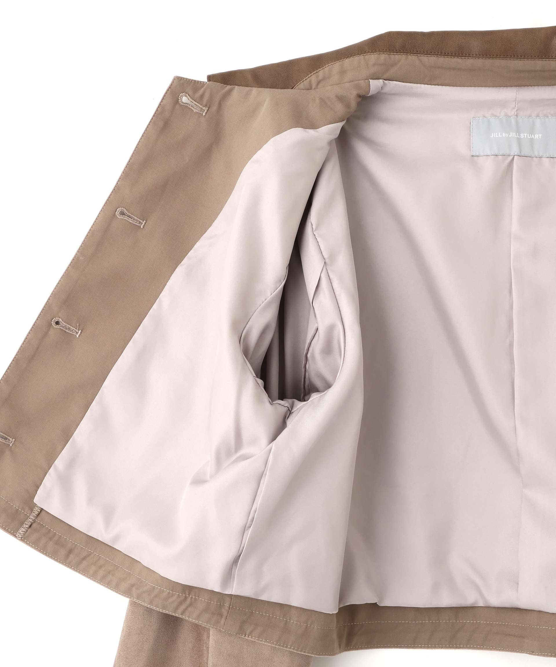 フェイクスエード短丈ブルゾン モカベージュ