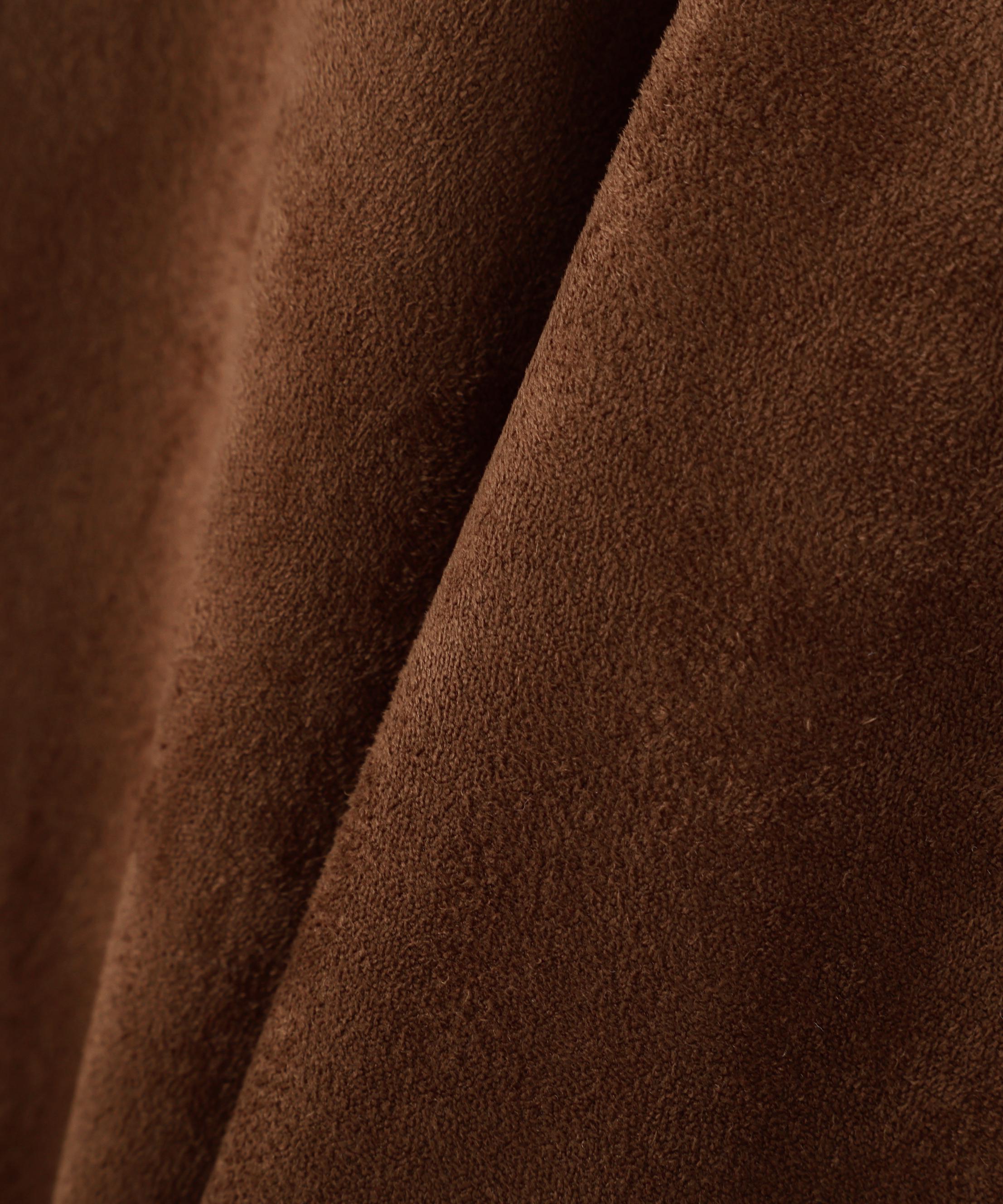 フェイクスエード短丈ブルゾン ブラウン