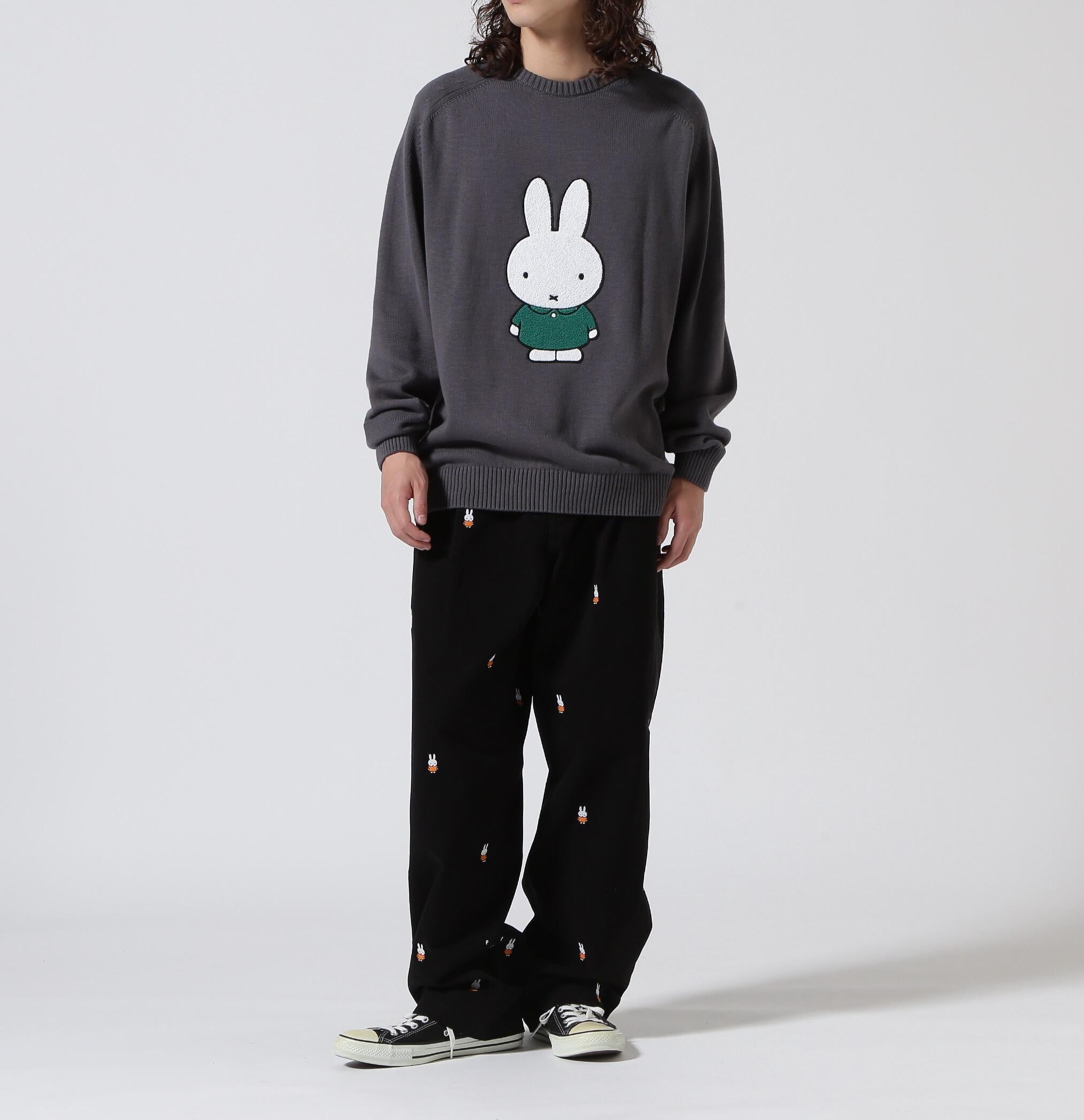 POP TRADING COMPANY/Pop&Miffy Applique Knitted Crewneck